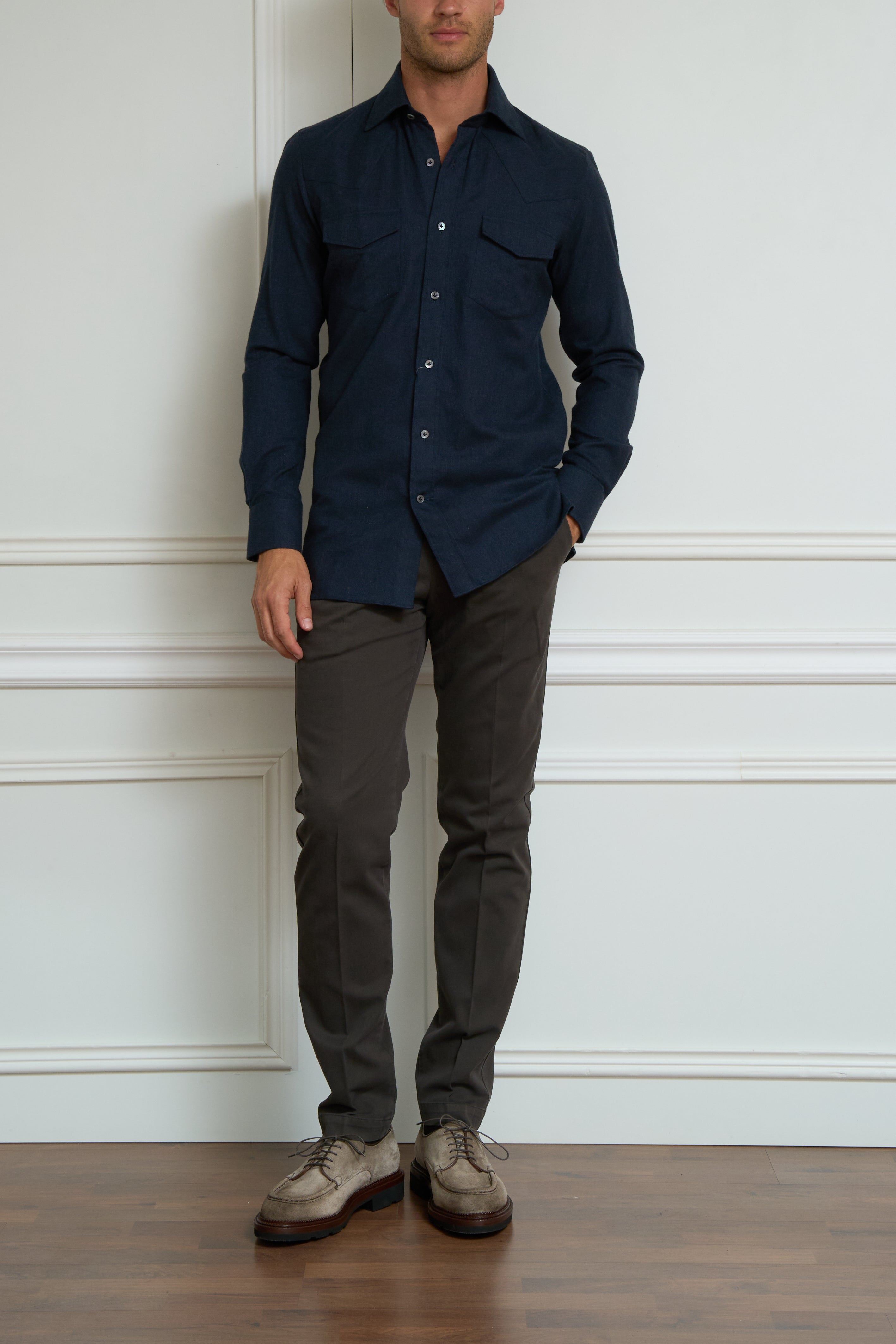 Overshirt mit Brusttaschen in dunkelblau