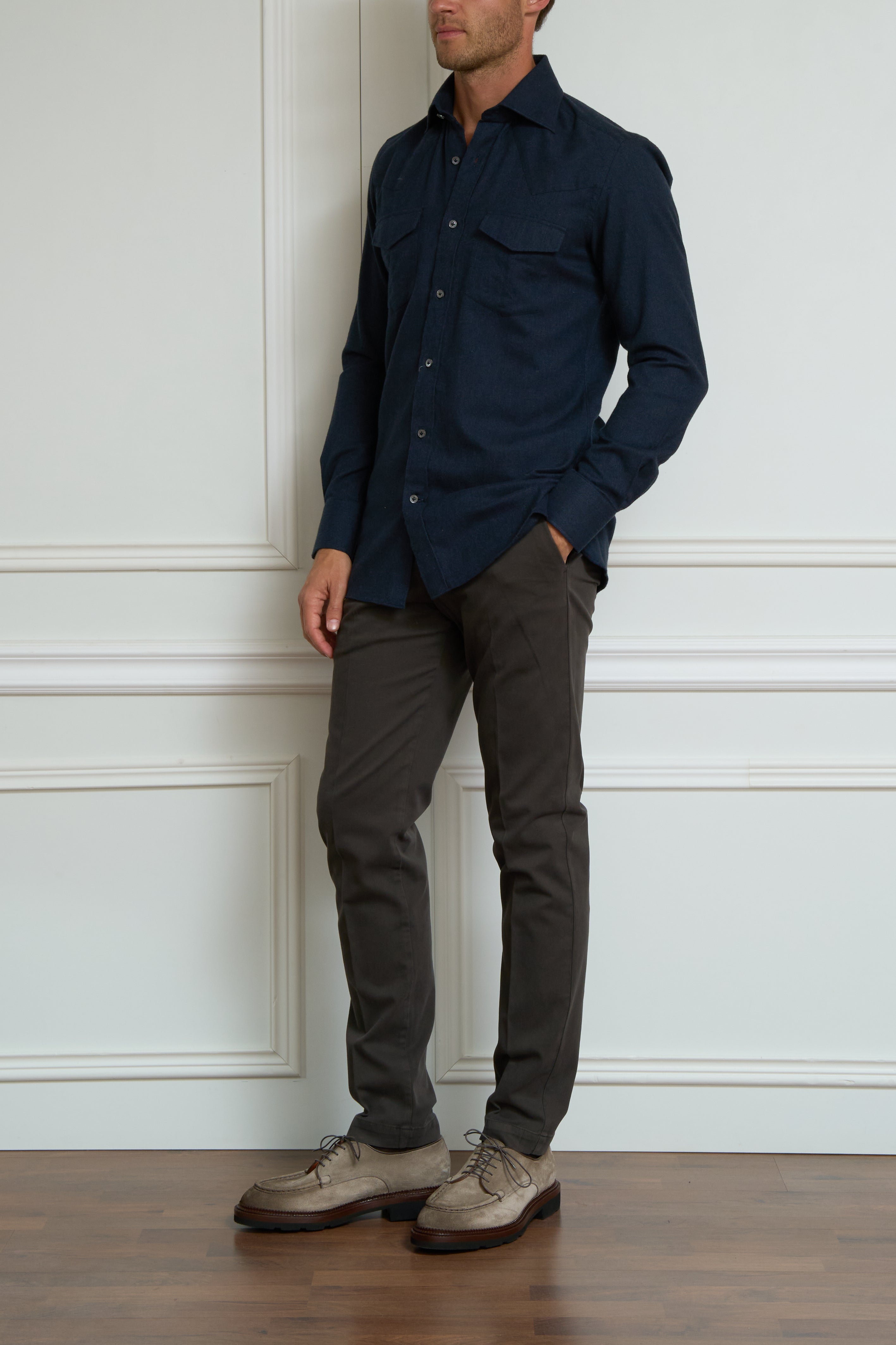 Overshirt mit Brusttaschen in dunkelblau