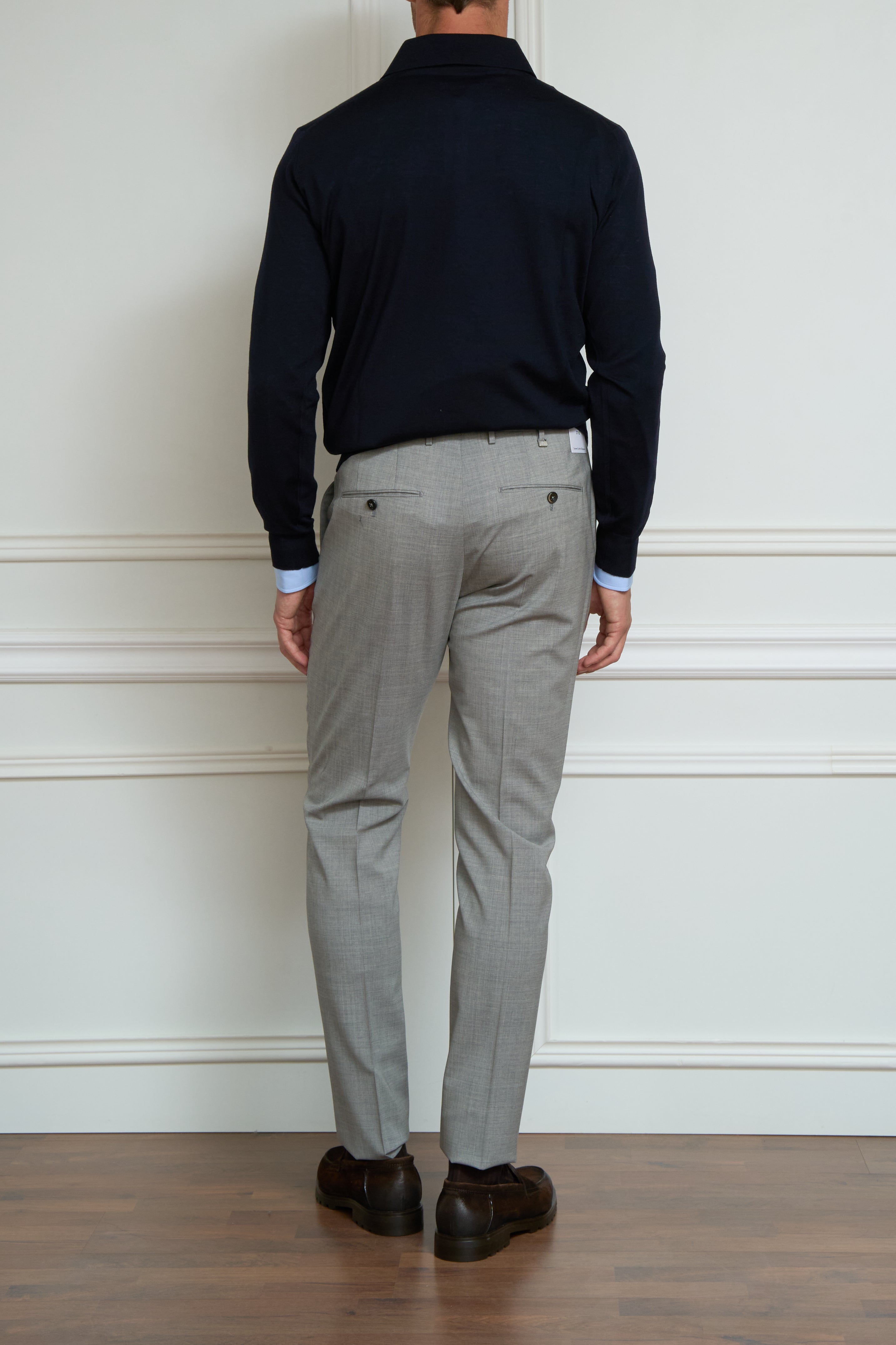 Langarm Polo in marine