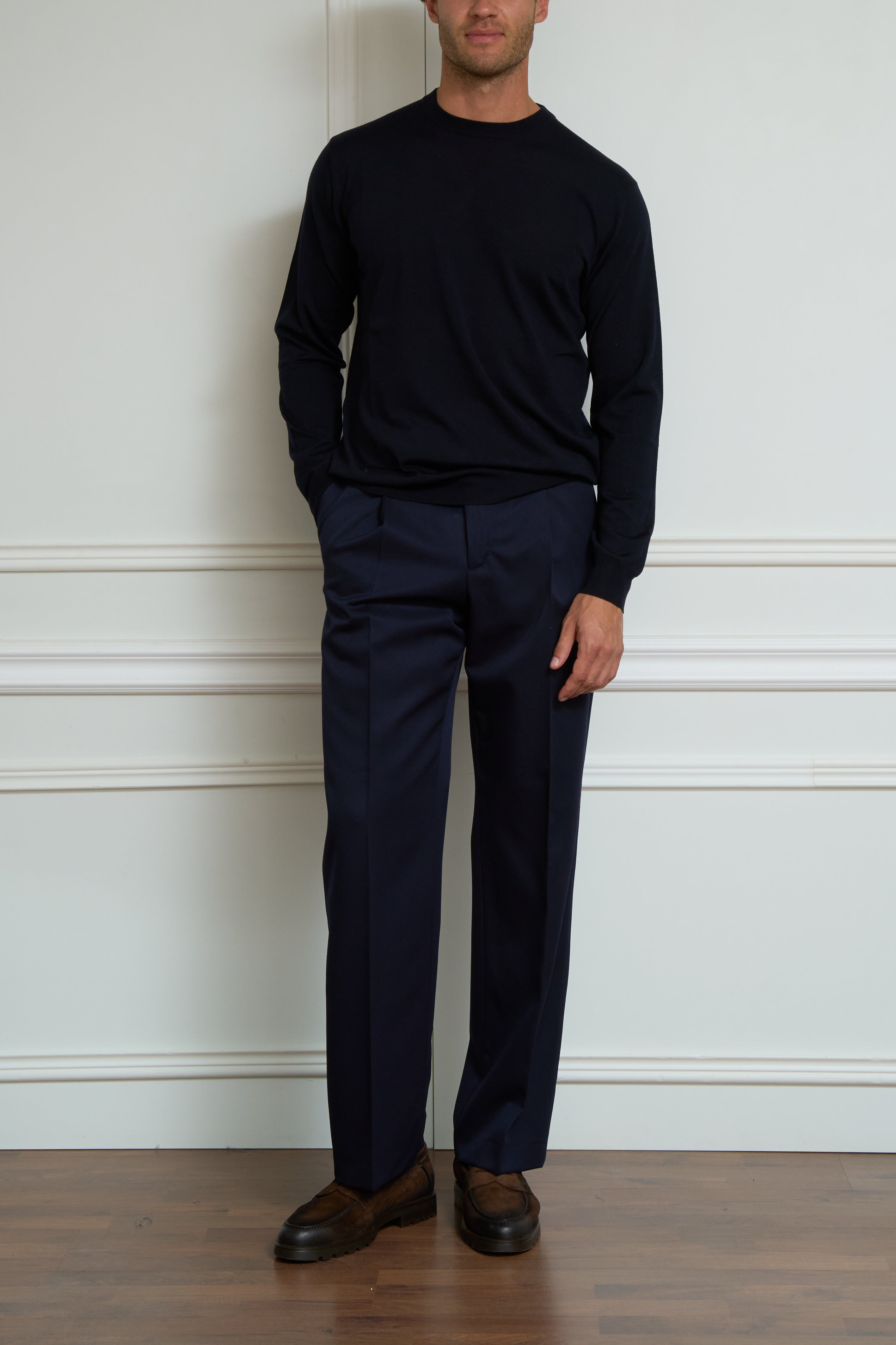 Lightweight navy pullover