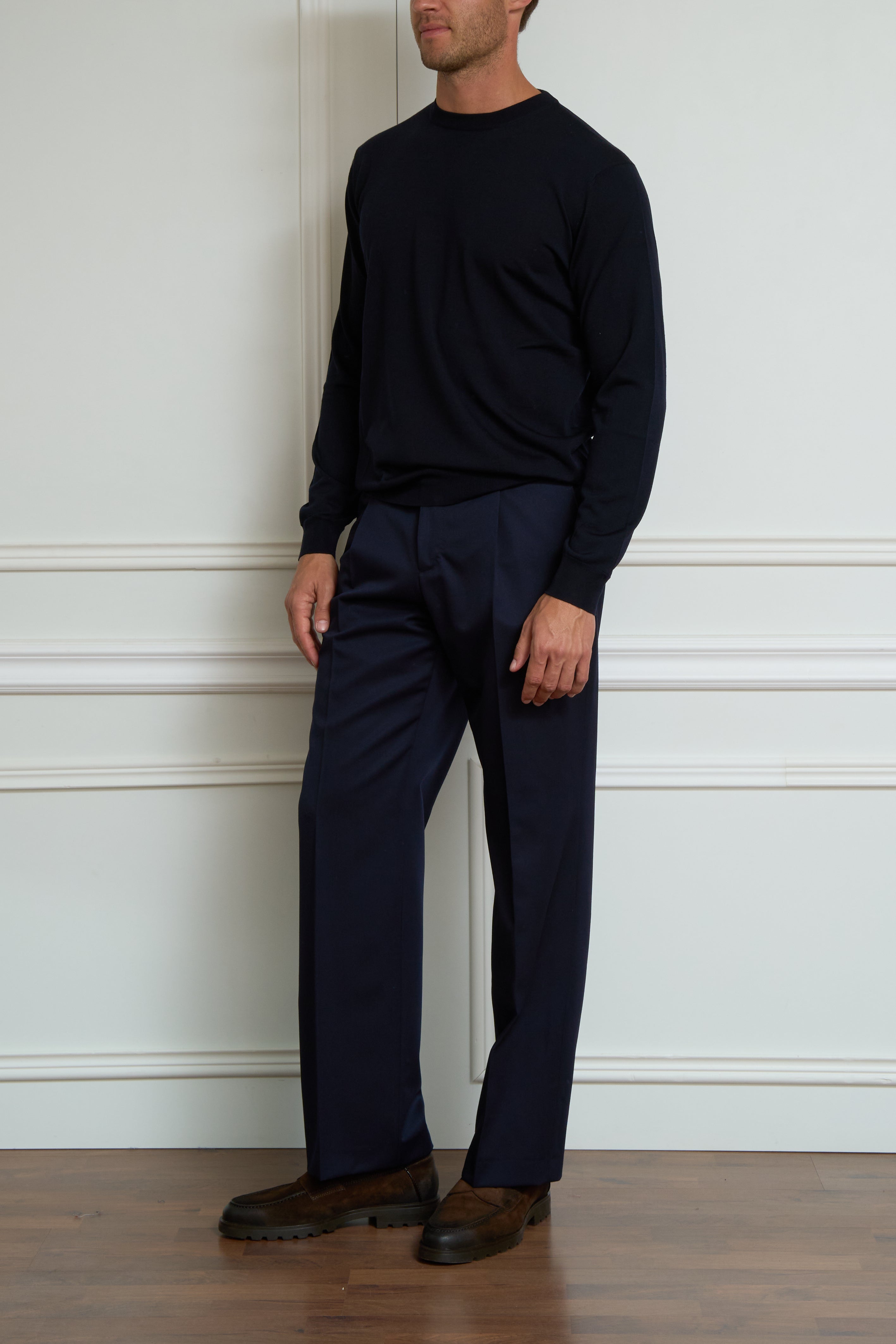 Lightweight navy pullover