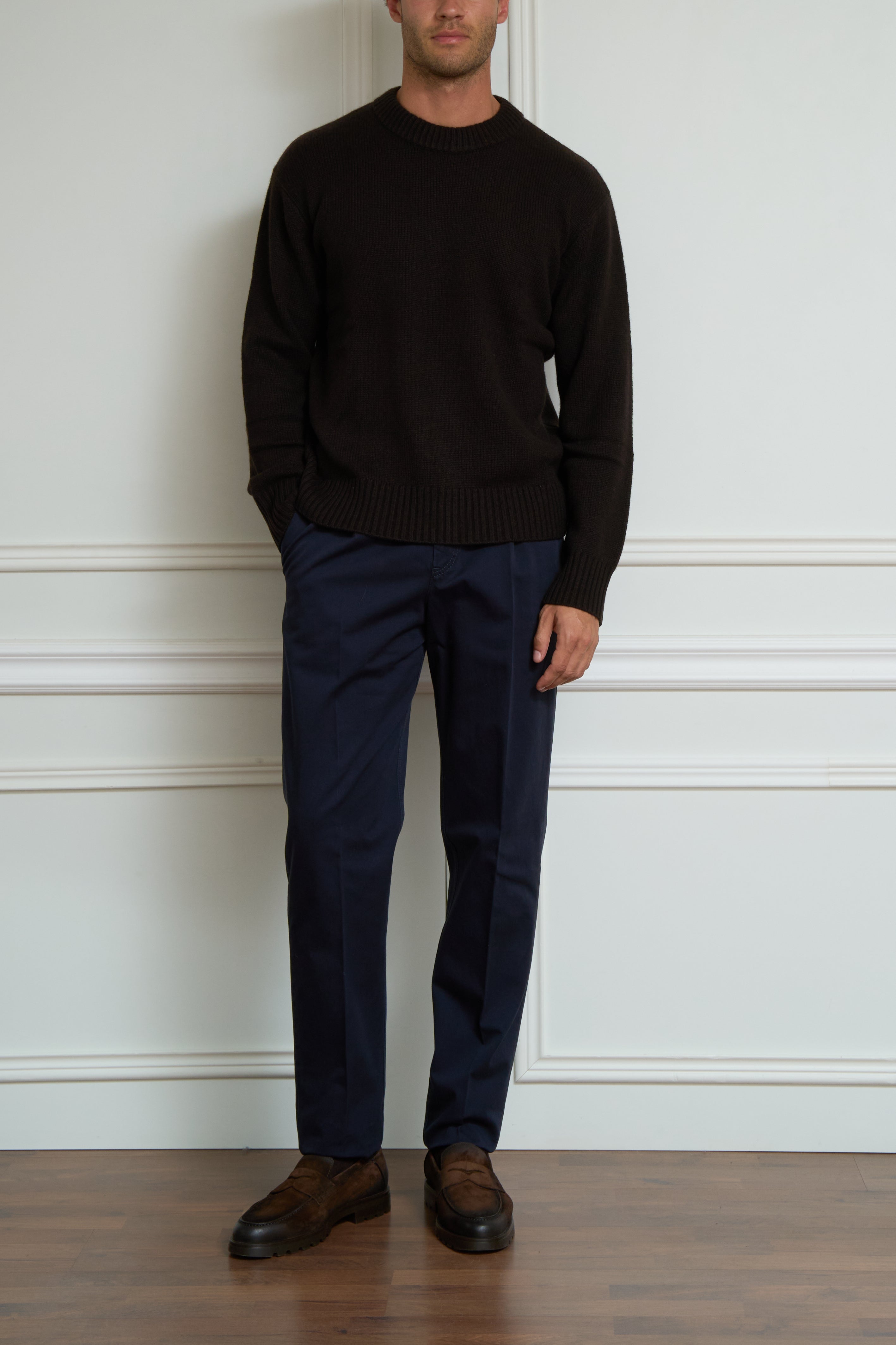 Grober Pullover in braun
