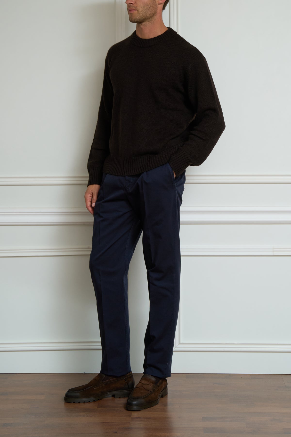 Grober Pullover in braun