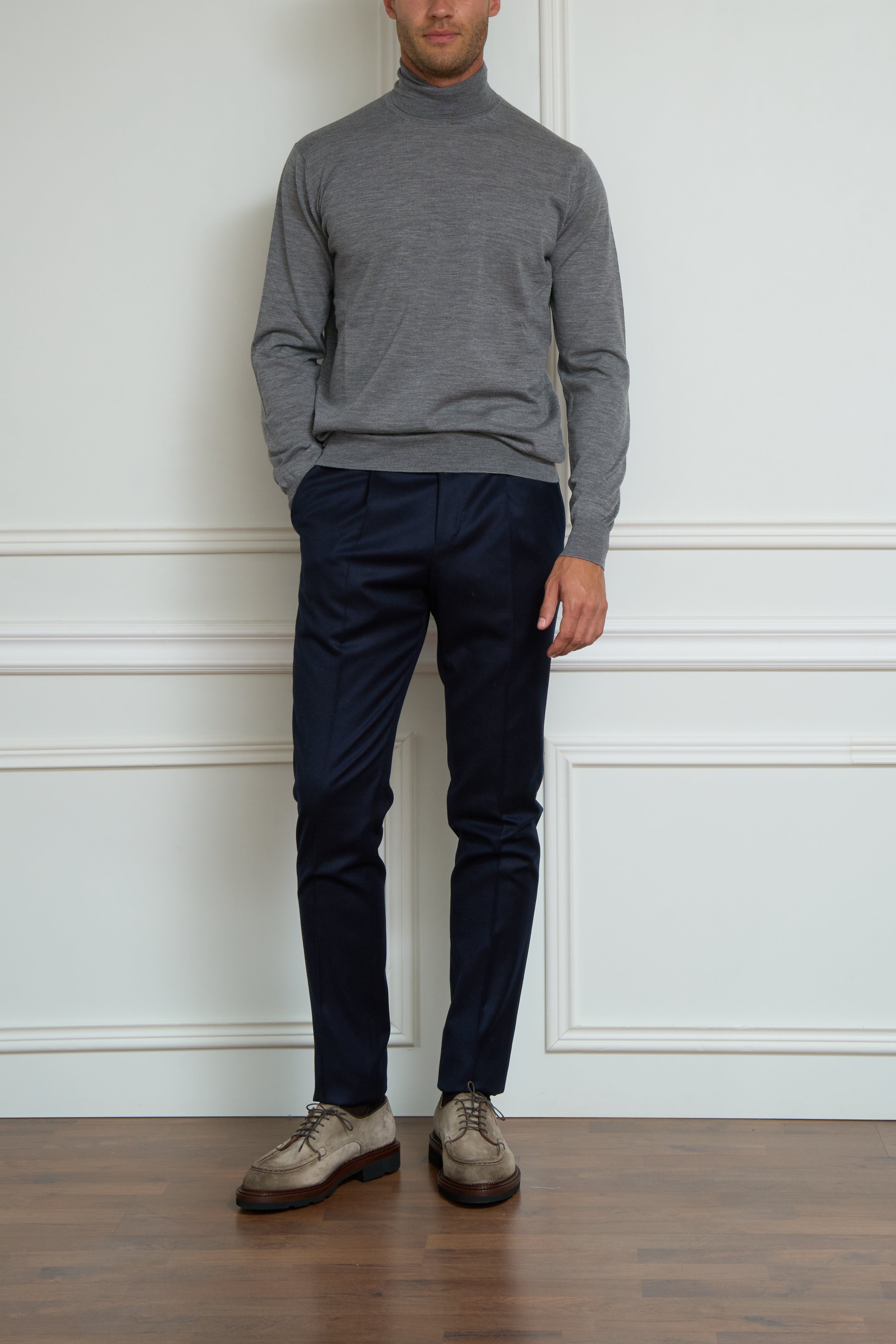 Grey turtleneck sweater