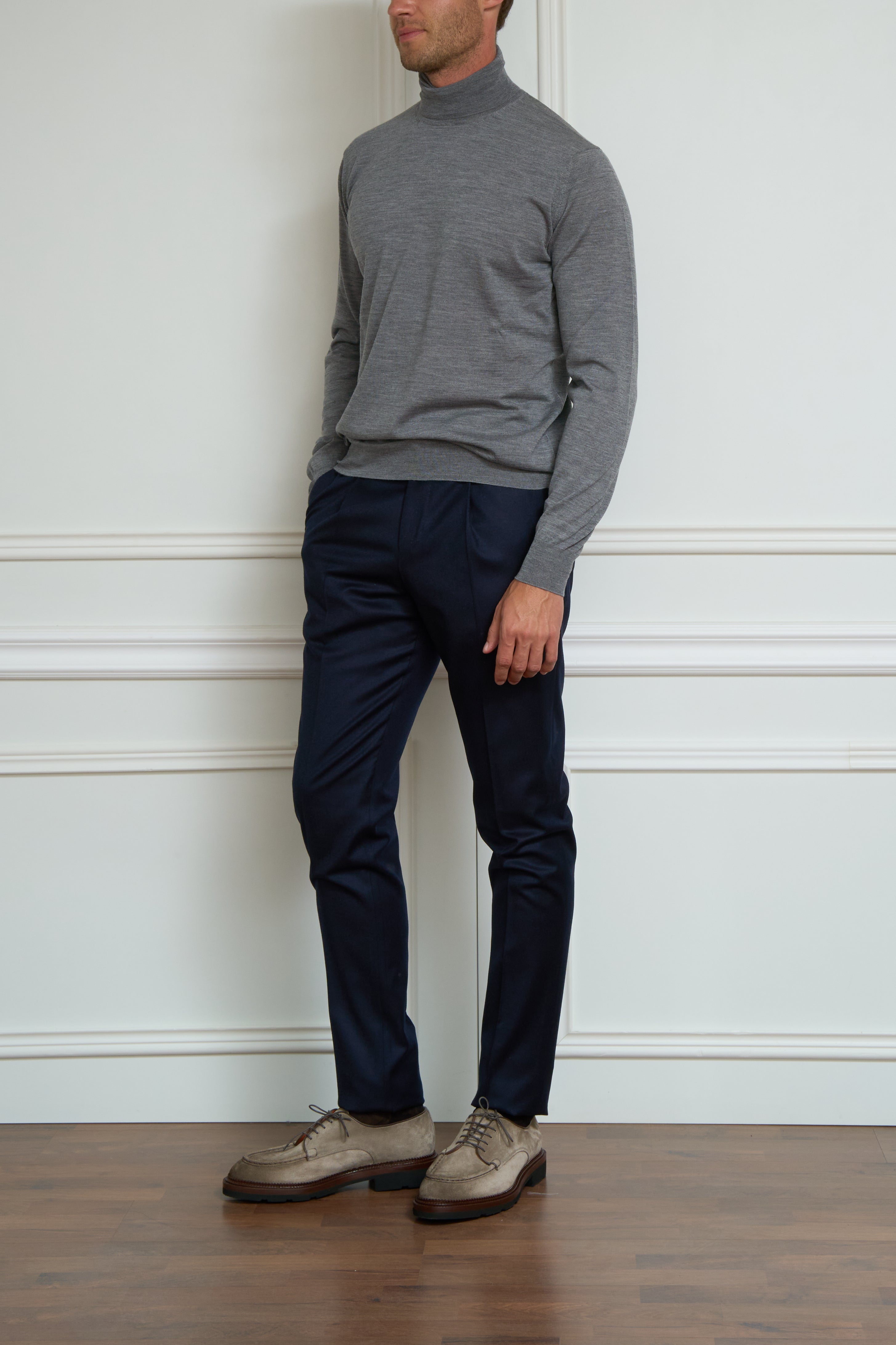 Grey turtleneck sweater