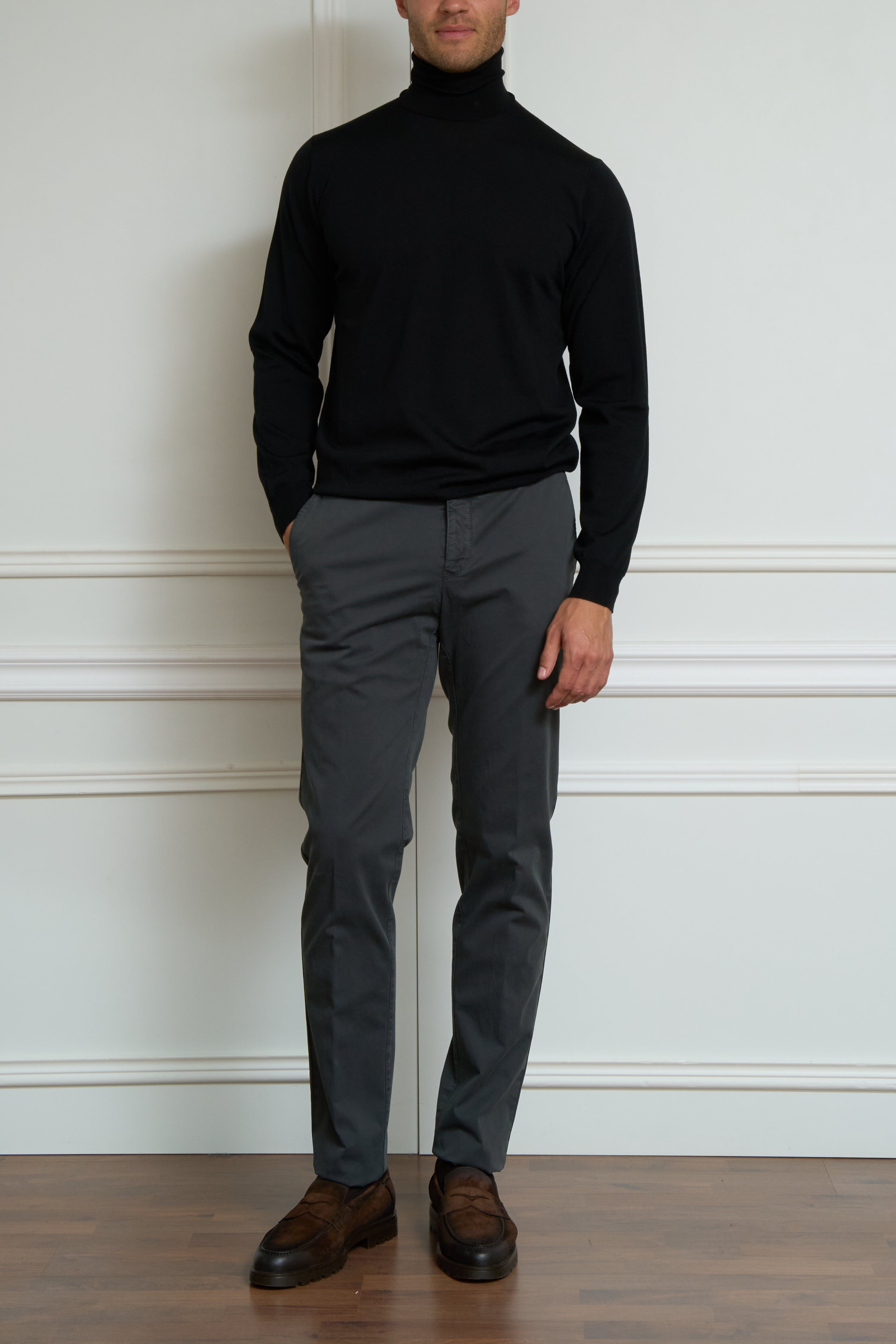 Black turtleneck sweater