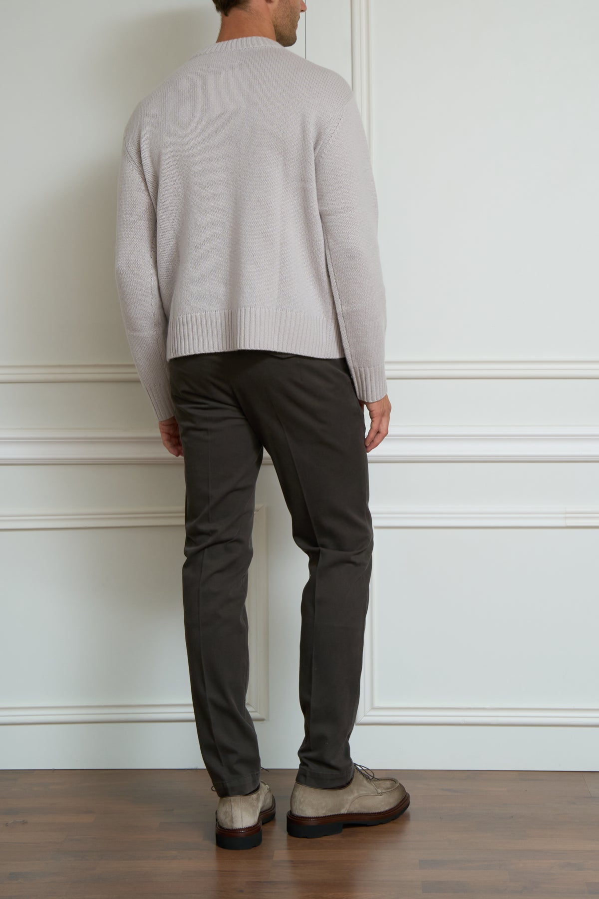 Rib-knit sweater in stone