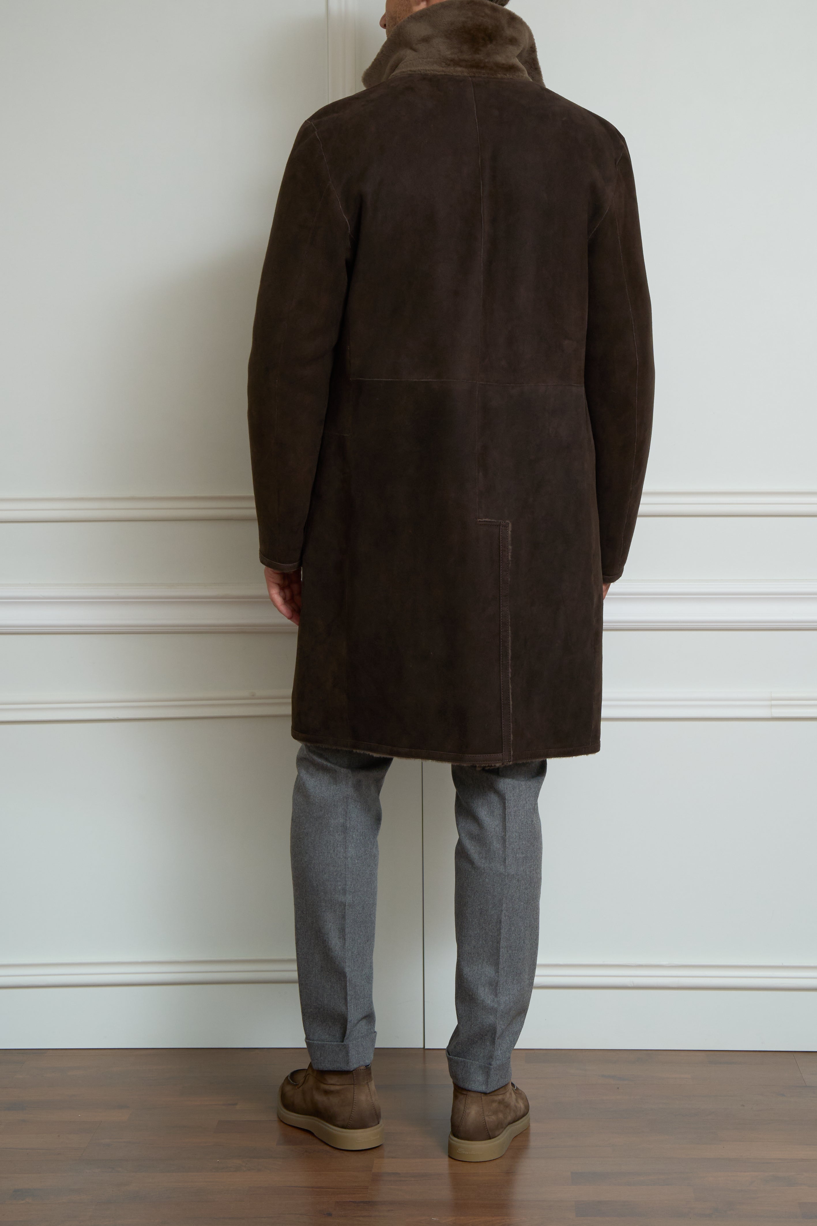 Reversible coat in brown