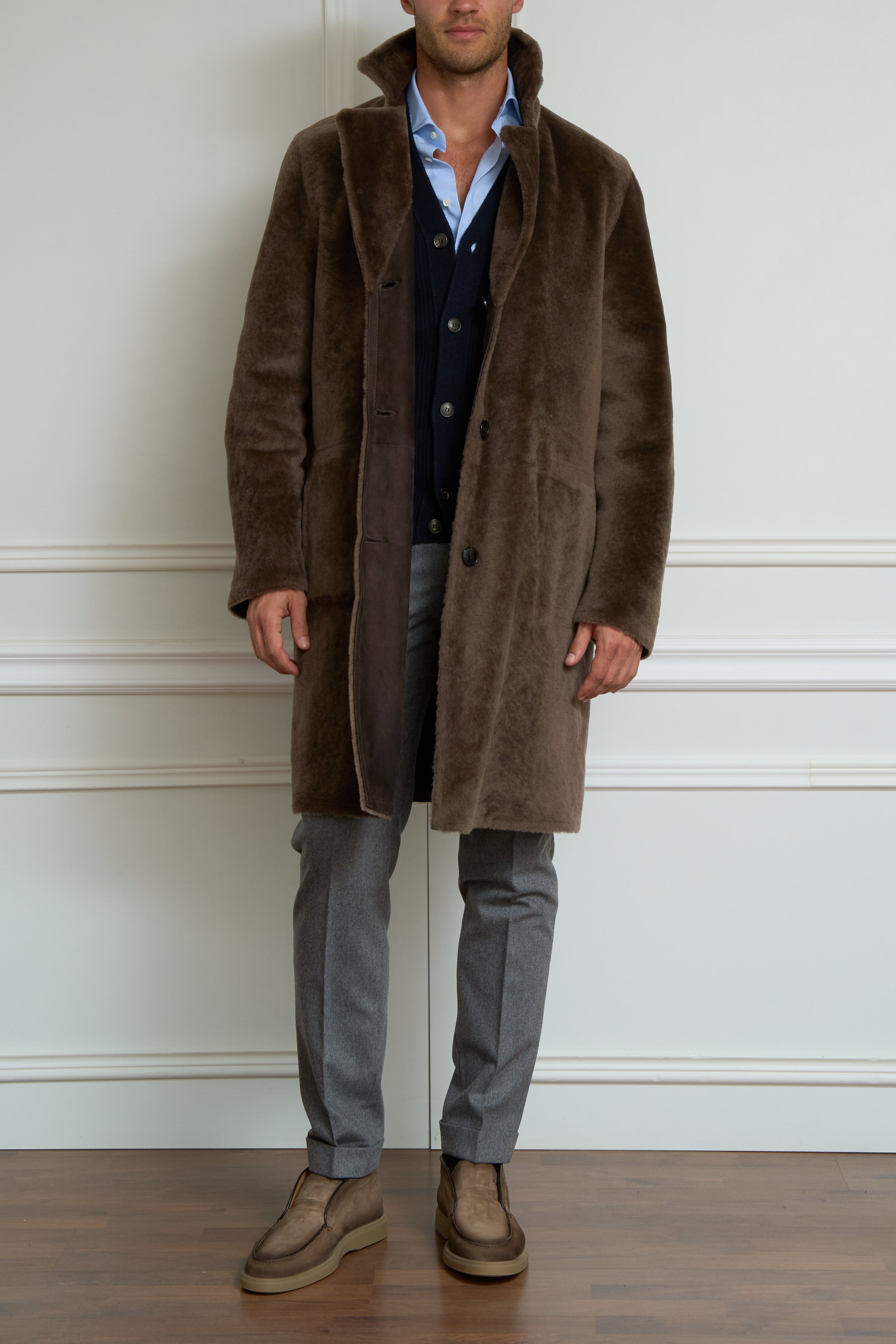 Reversible coat in brown