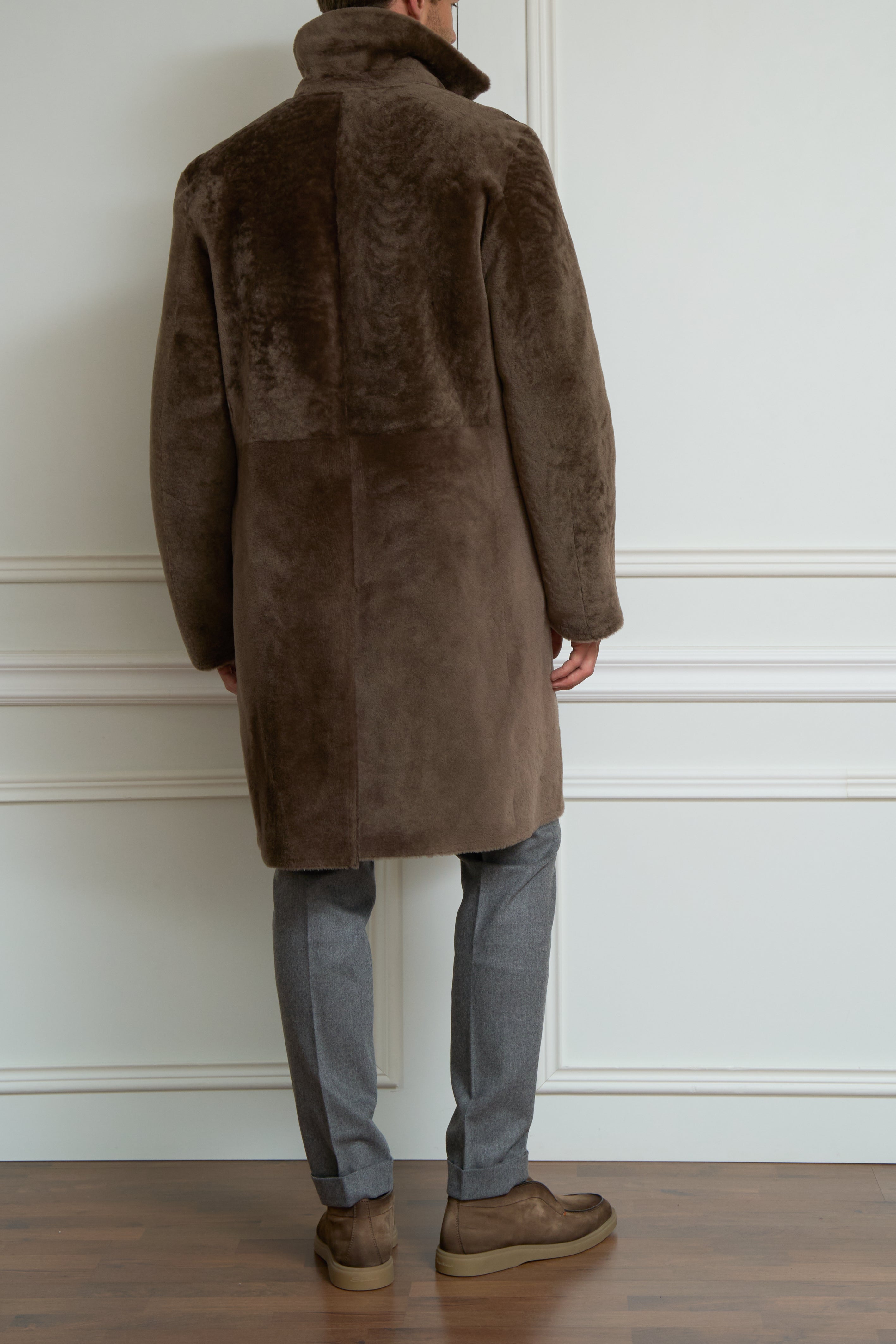 Reversible coat in brown
