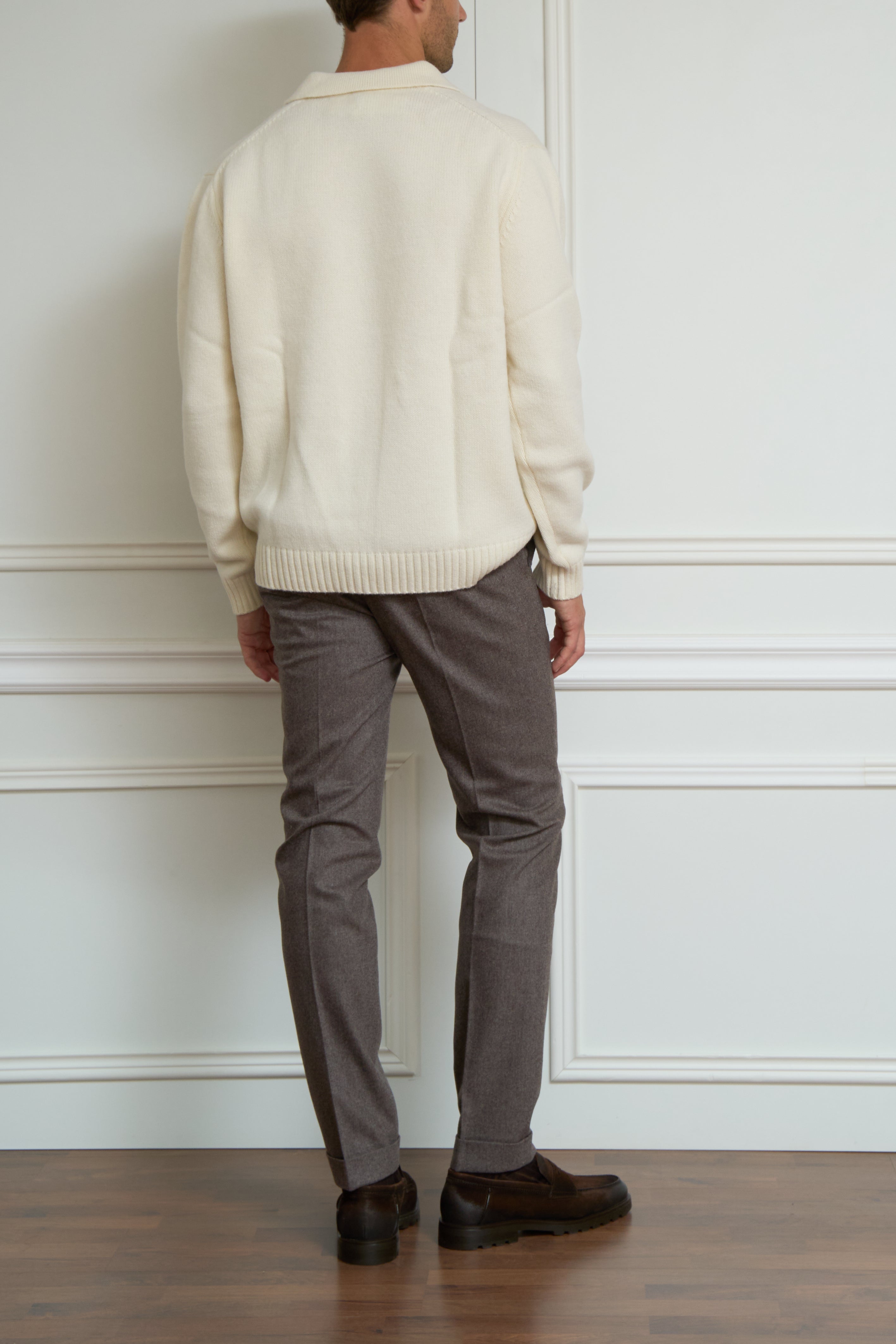 Strickpolo in creme