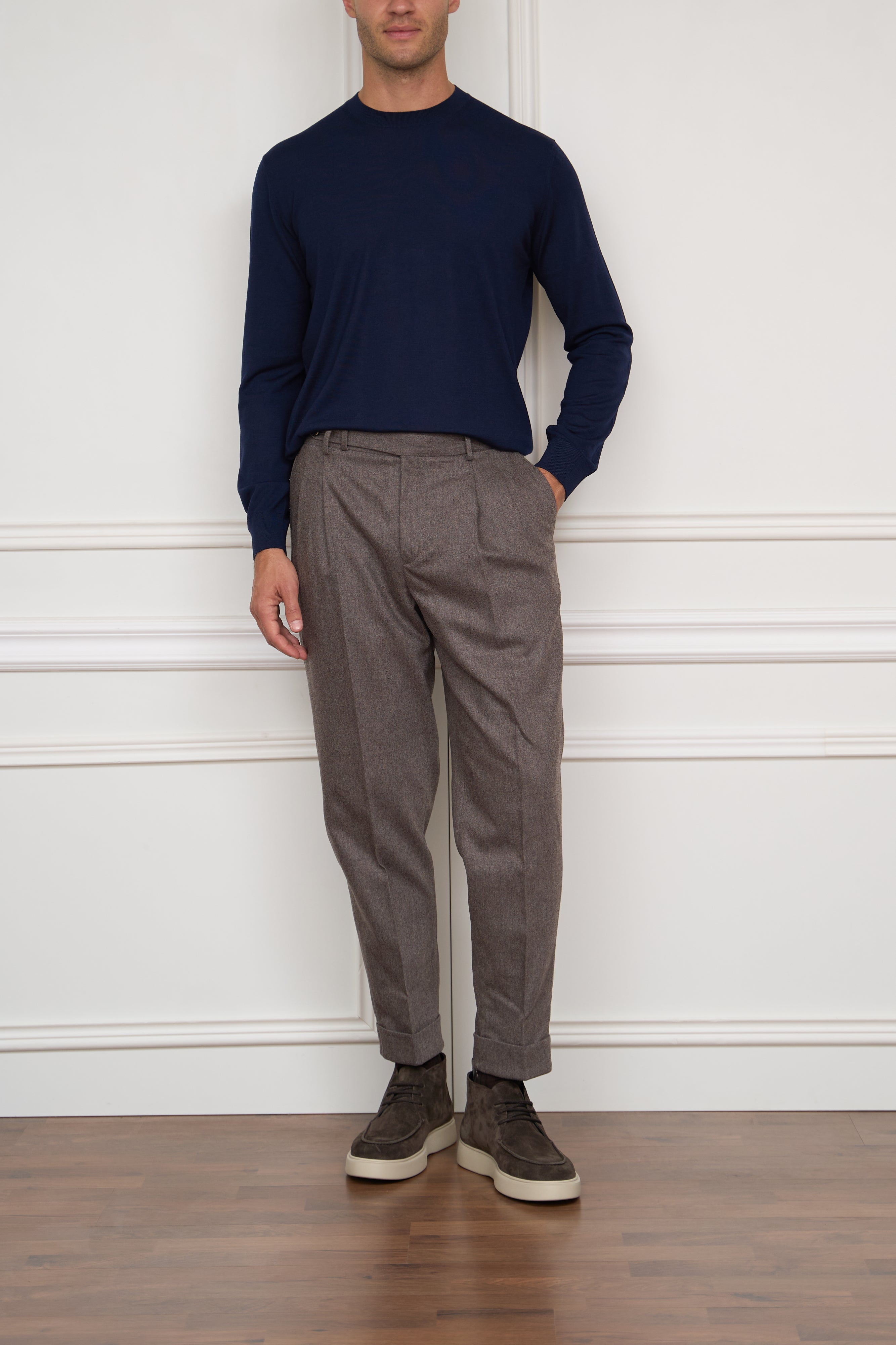 Flanellhose in braun