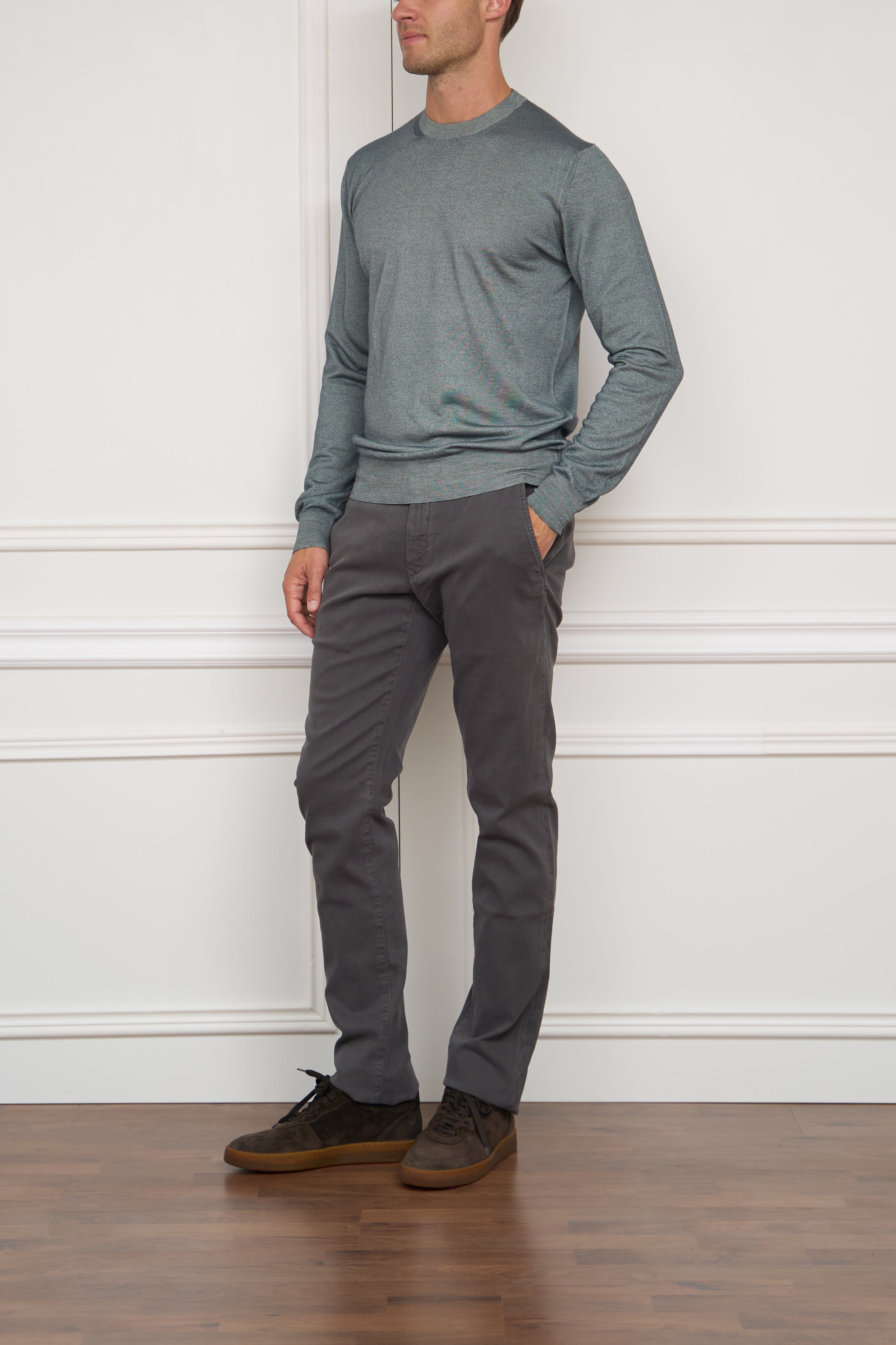 Kaschmir-Seiden Pullover in salbei