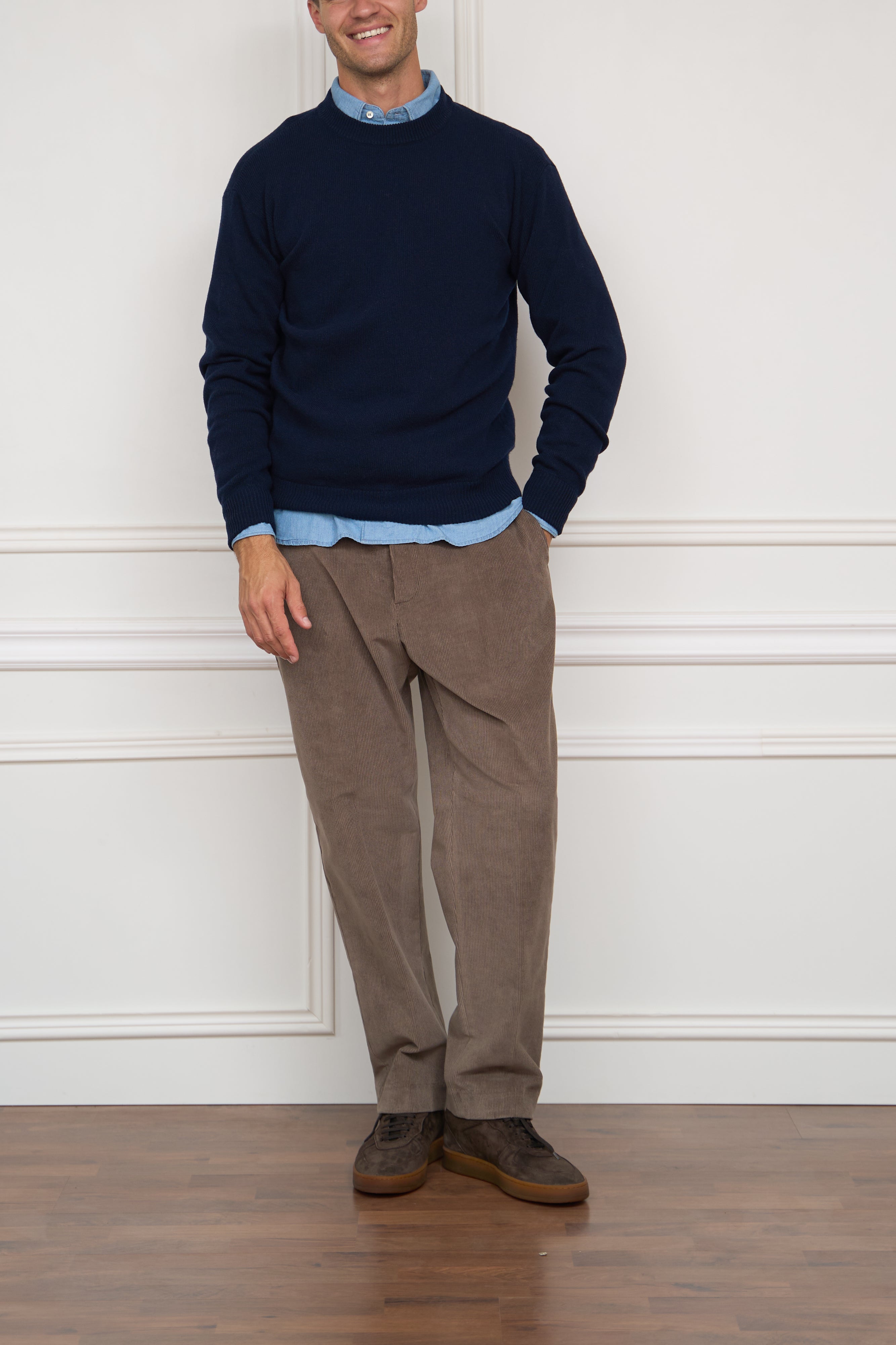 Woll-Cashmere Pullover in marine