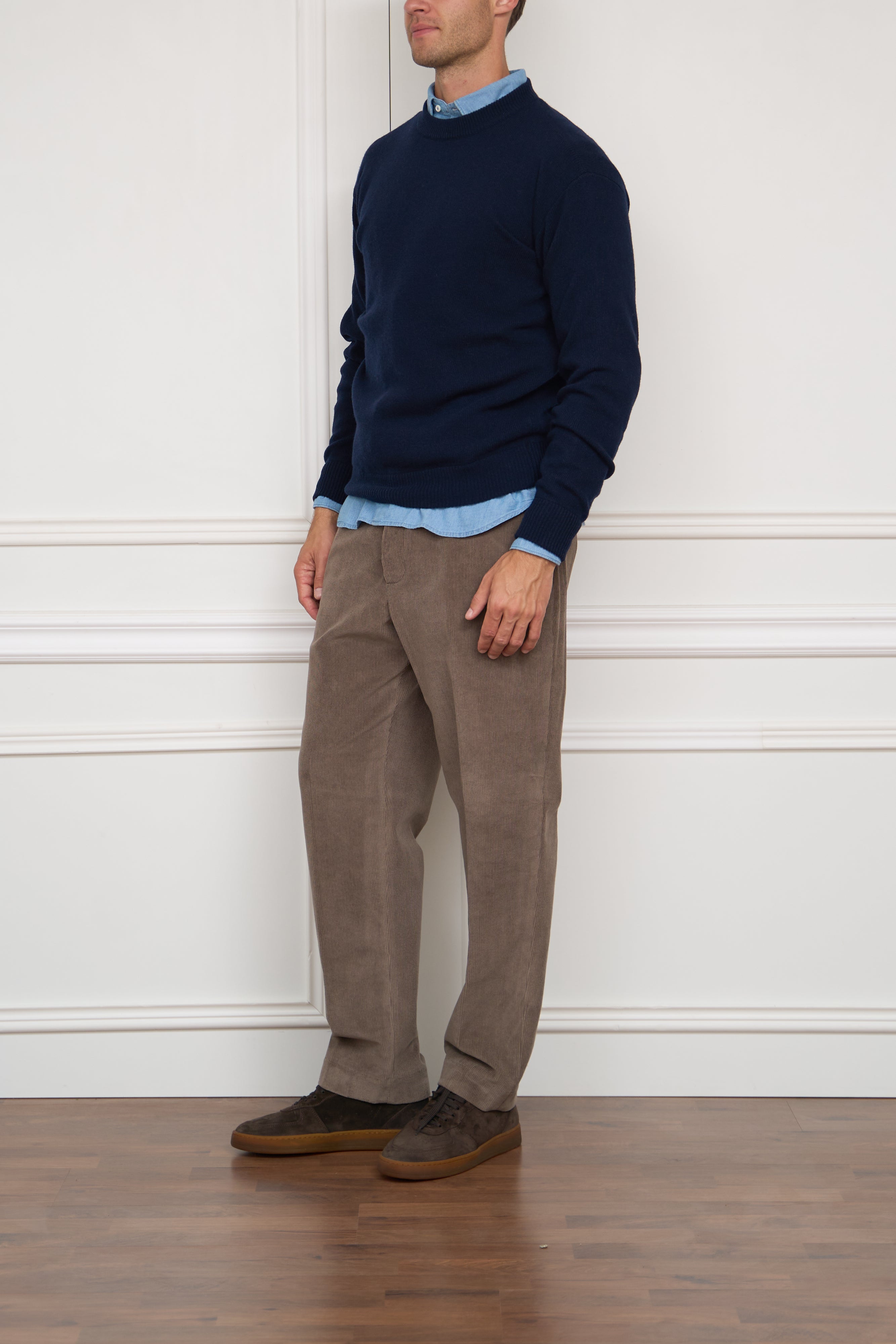 Woll-Cashmere Pullover in marine