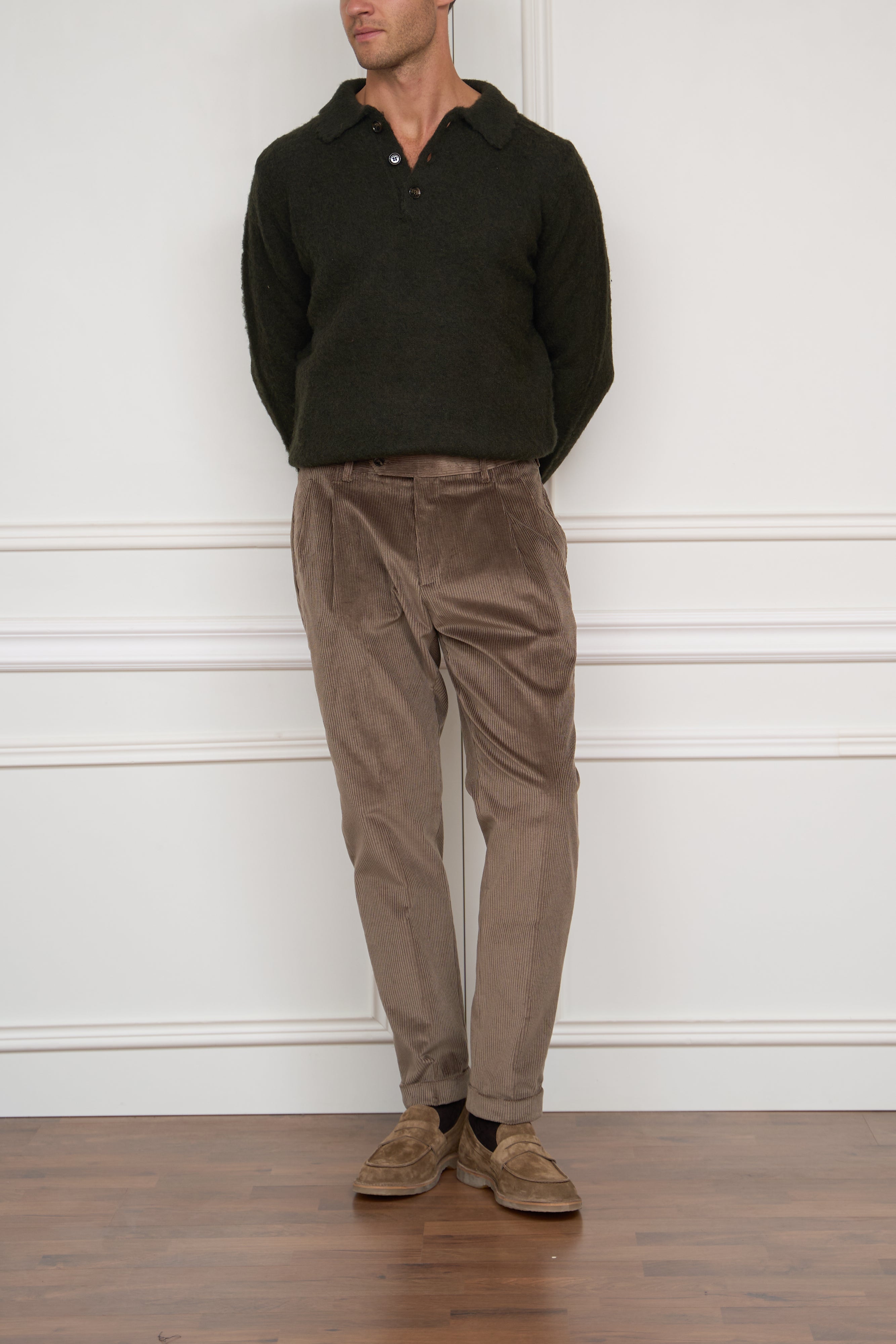 Cordhose in taupe