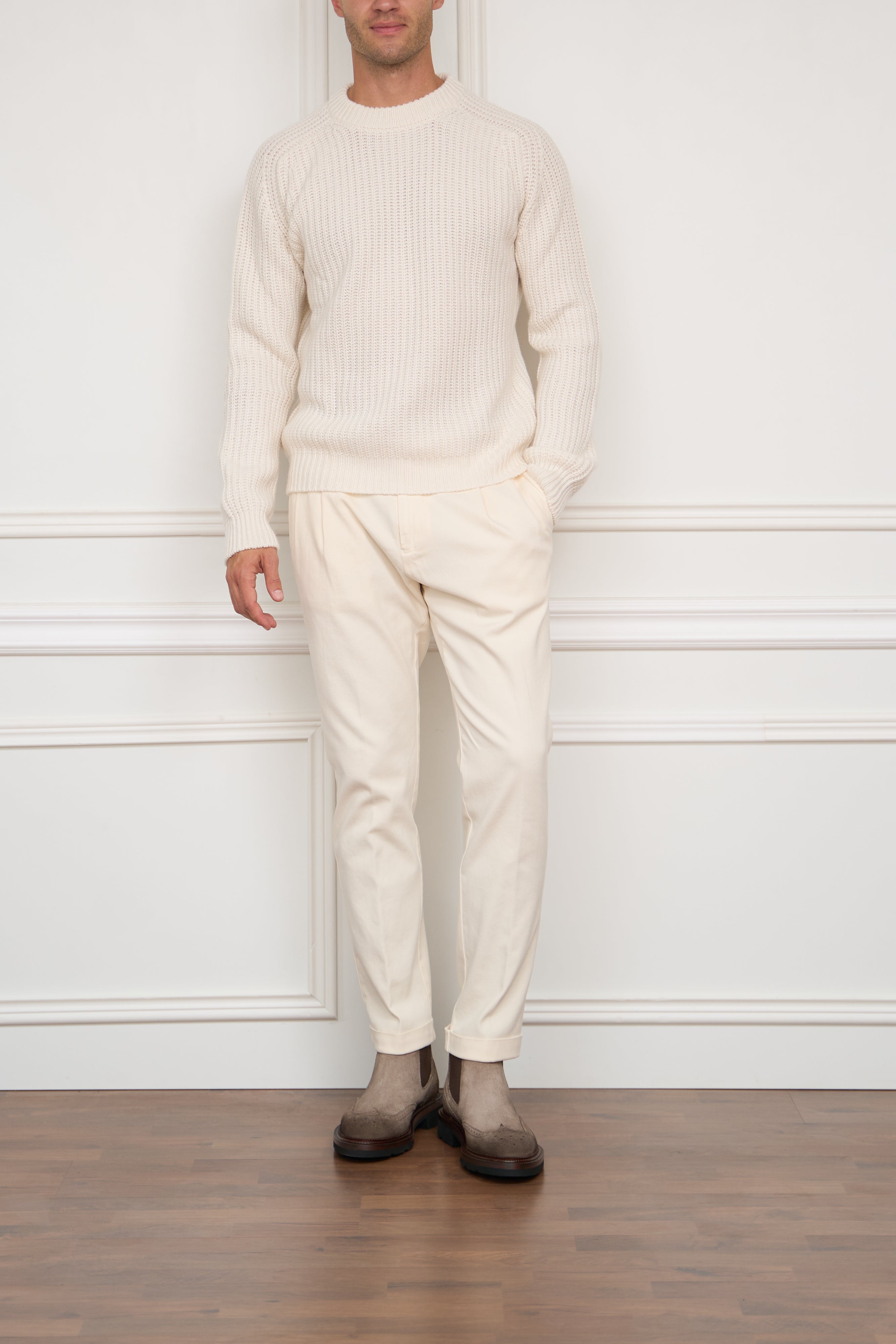 Kaschmir-Pullover in creme