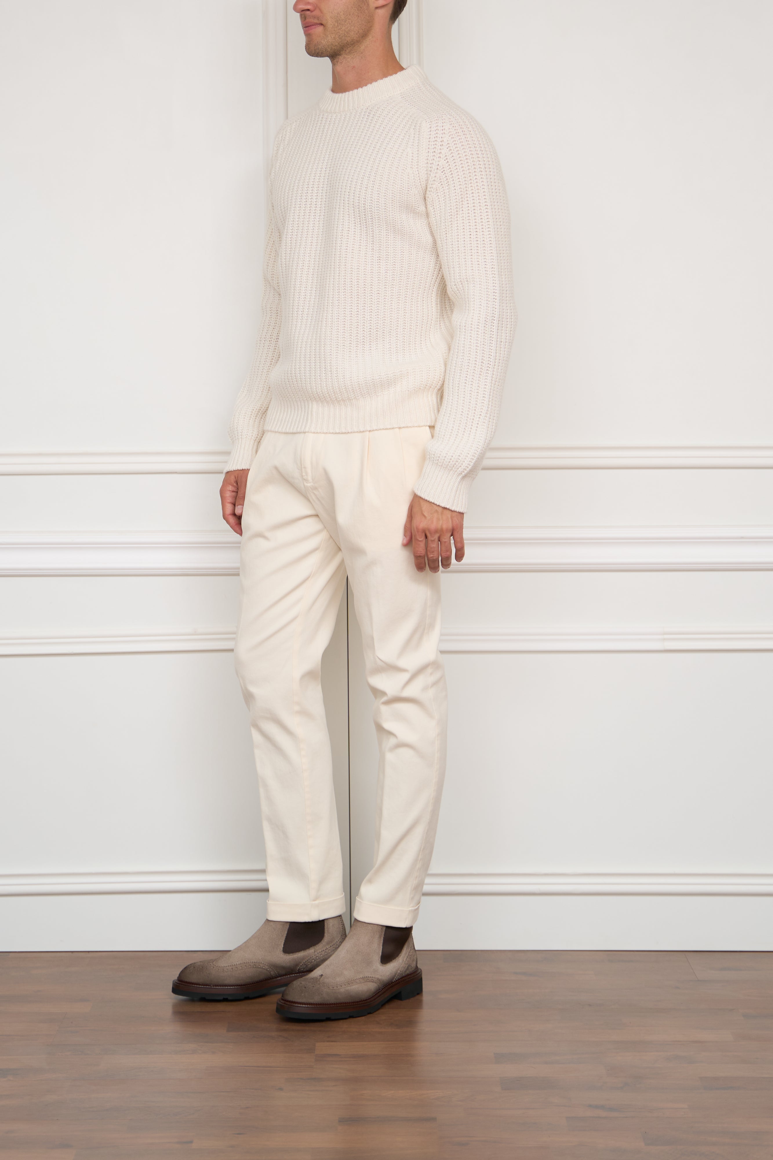 Kaschmir-Pullover in creme