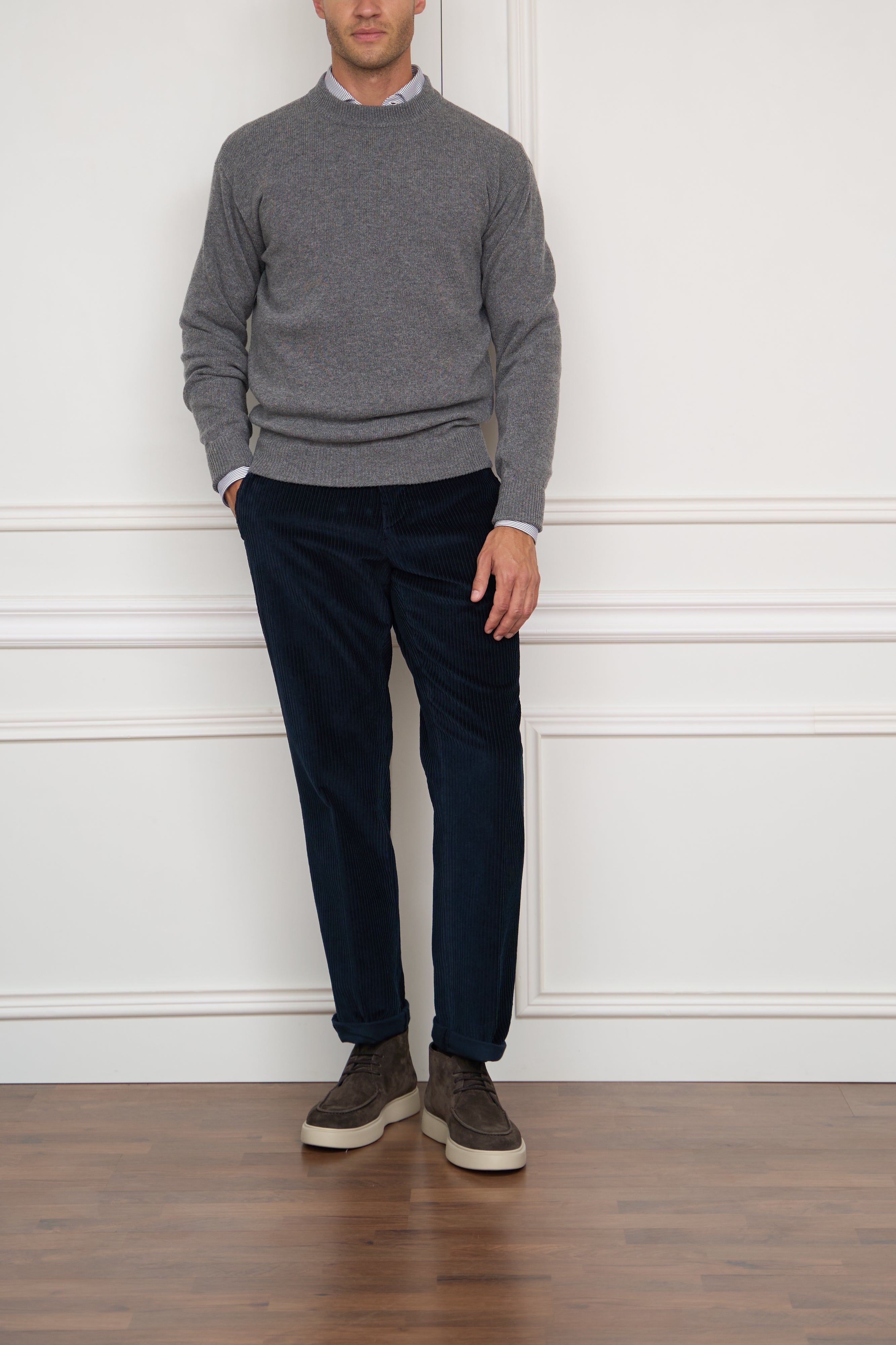 Woll-Cashmere Pullover in grau