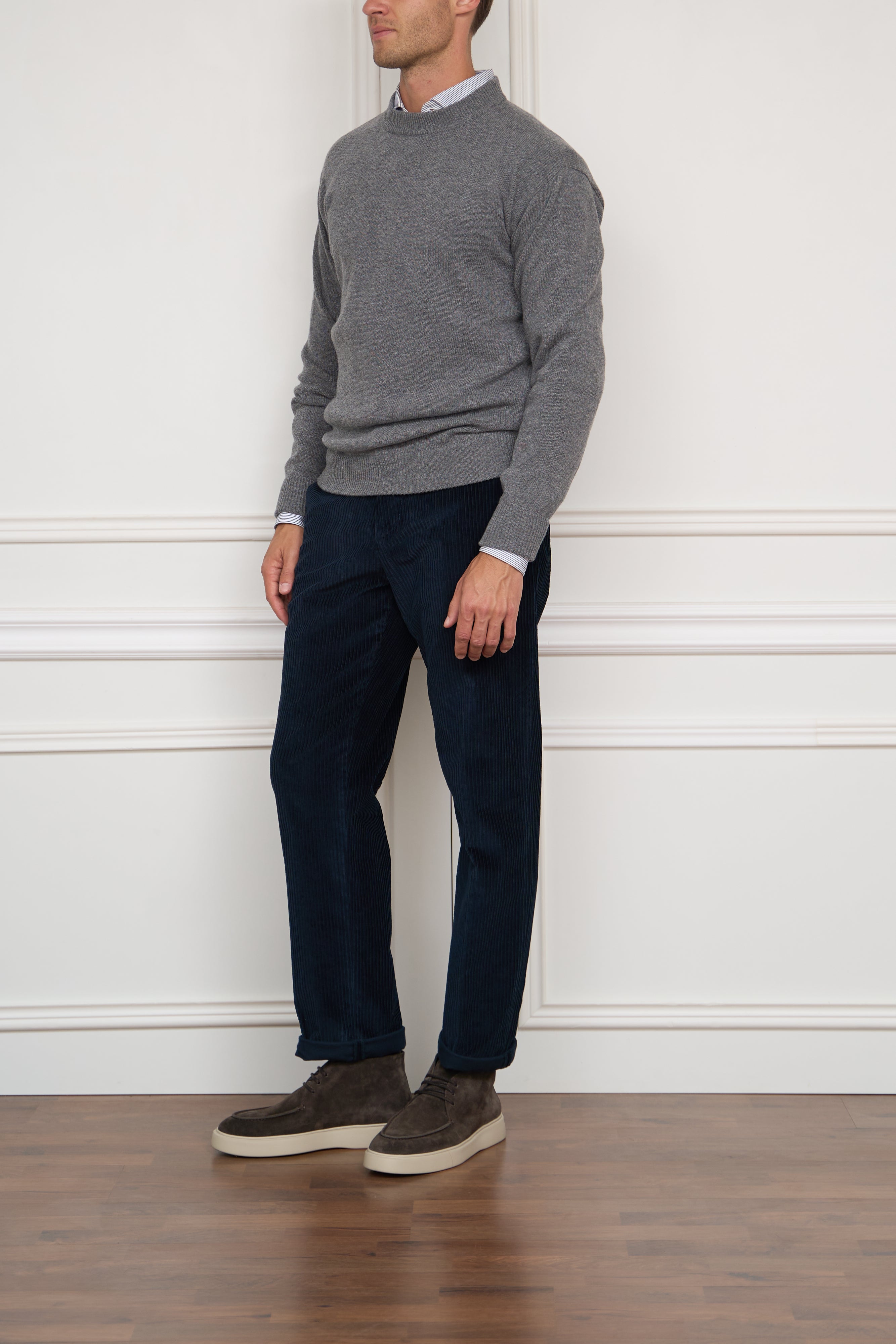 Woll-Cashmere Pullover in grau