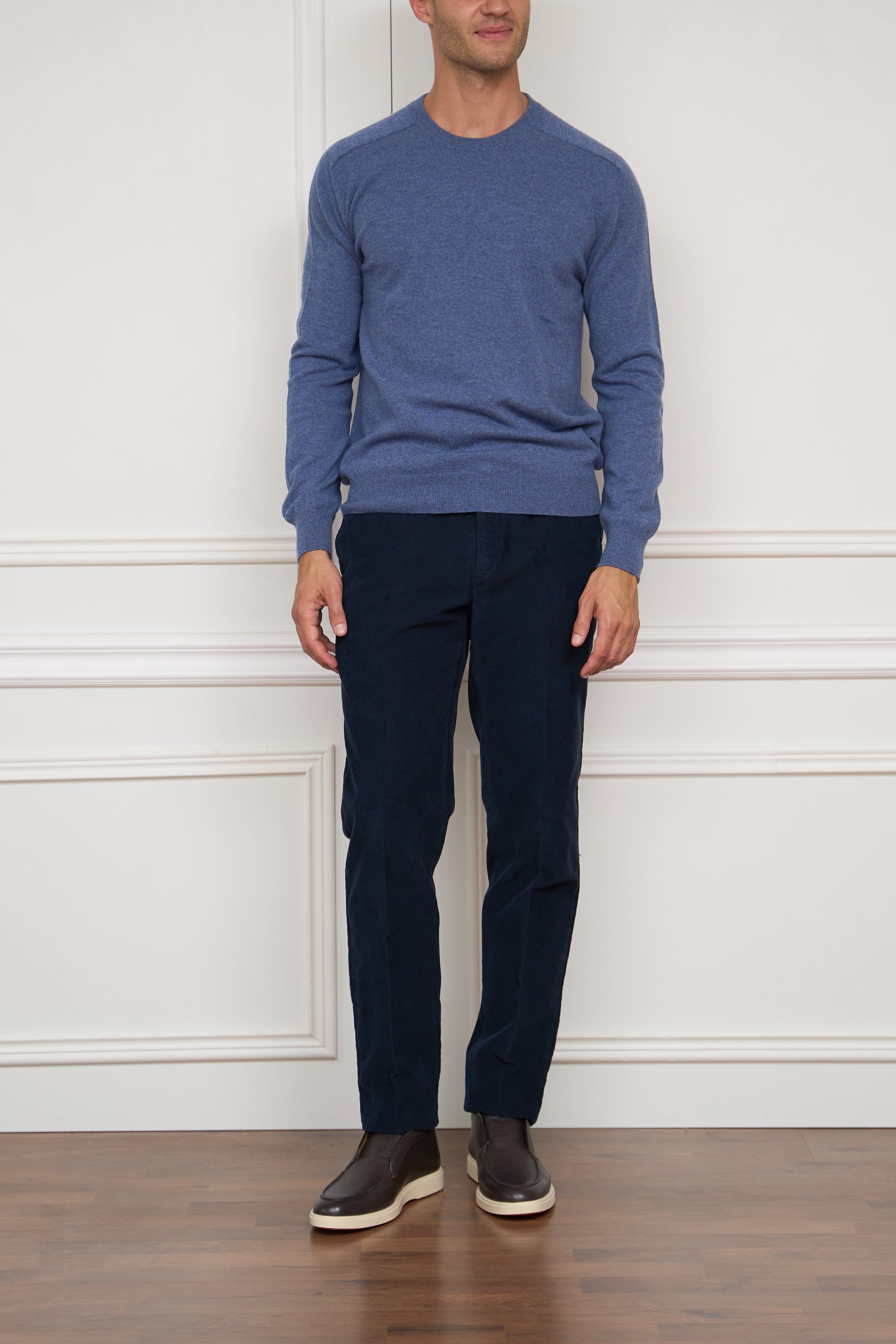 Kaschmir Pullover in blau meliert