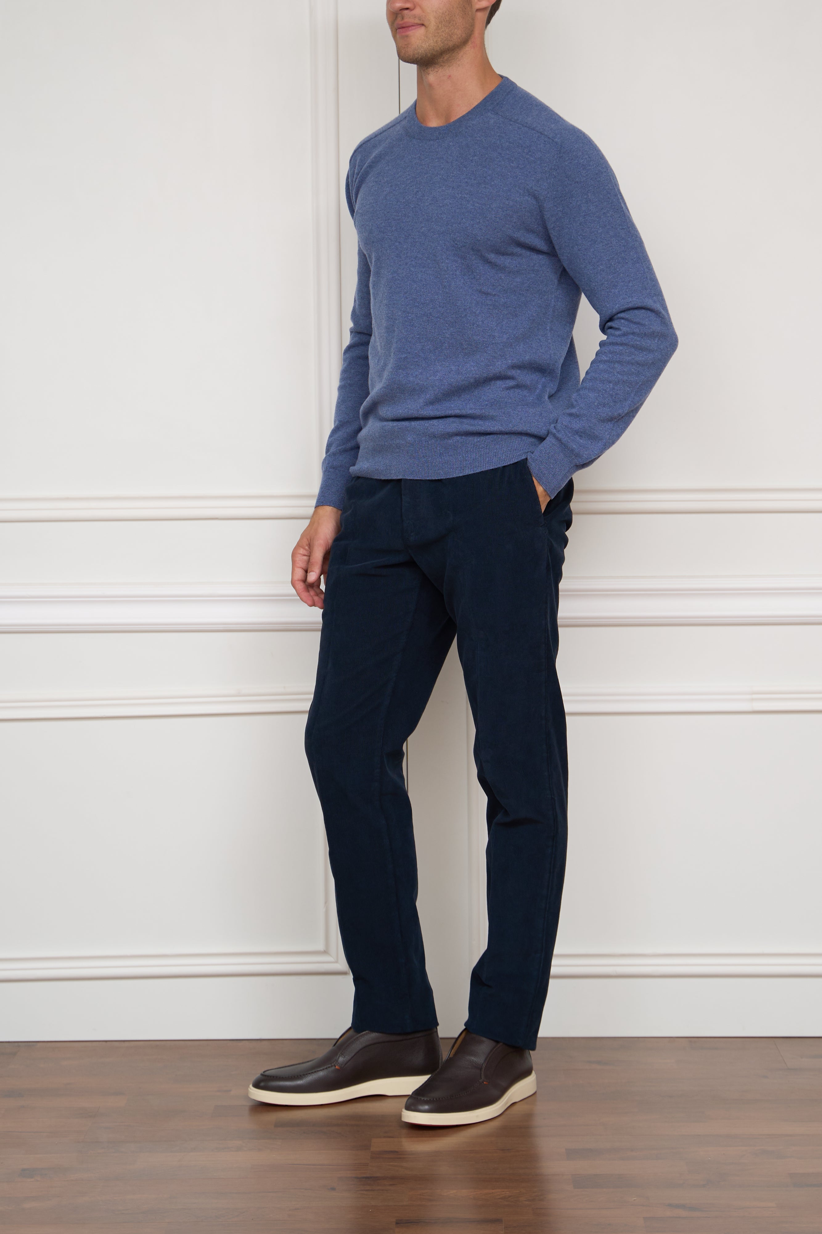 Kaschmir Pullover in blau meliert