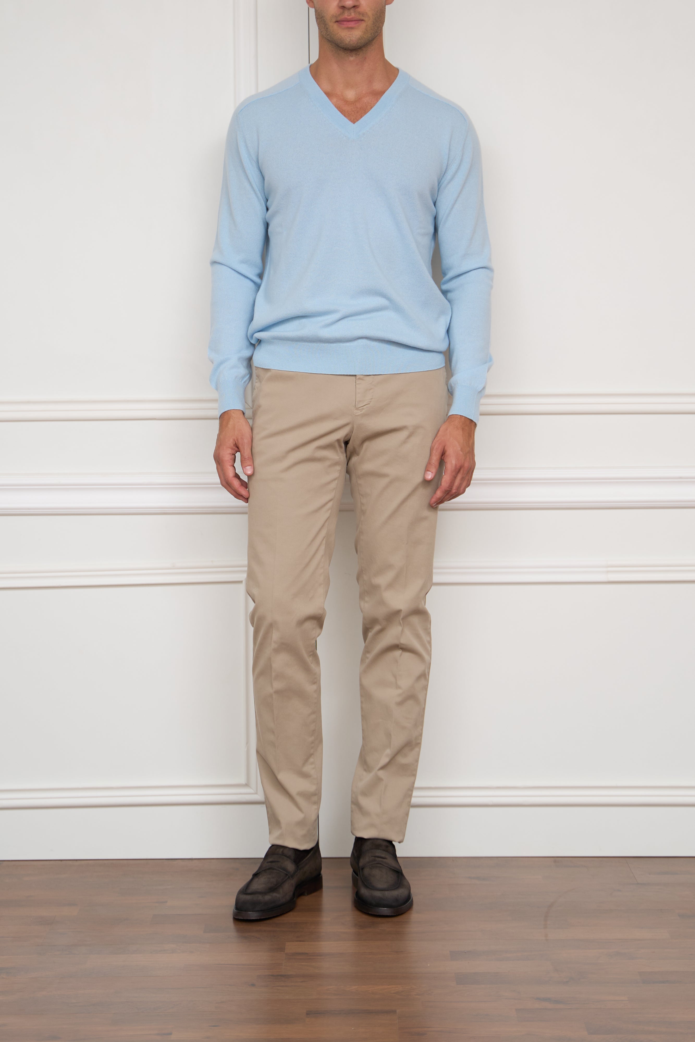 Kaschmir Pullover in hellblau
