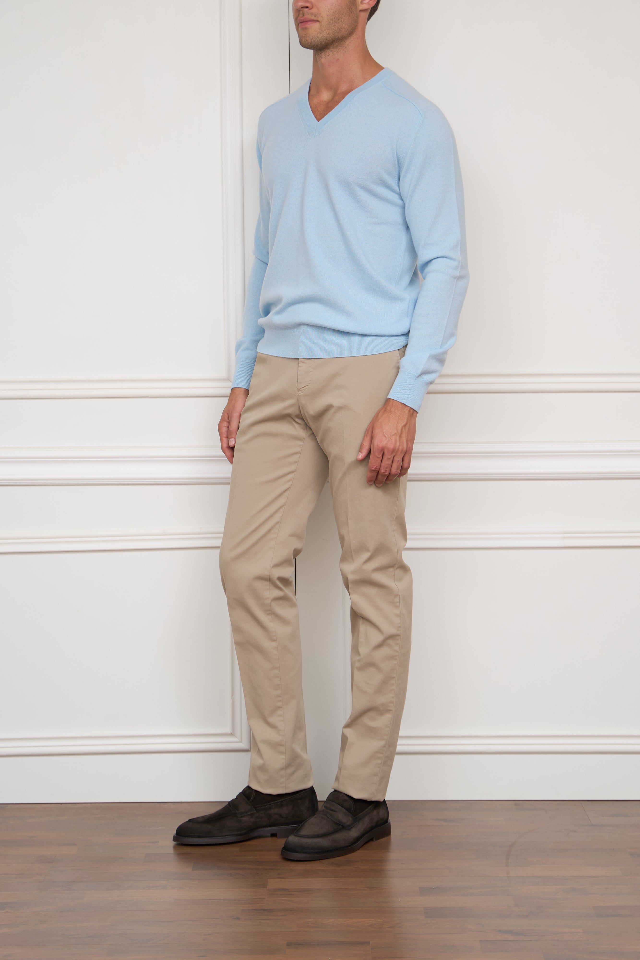 Kaschmir Pullover in hellblau
