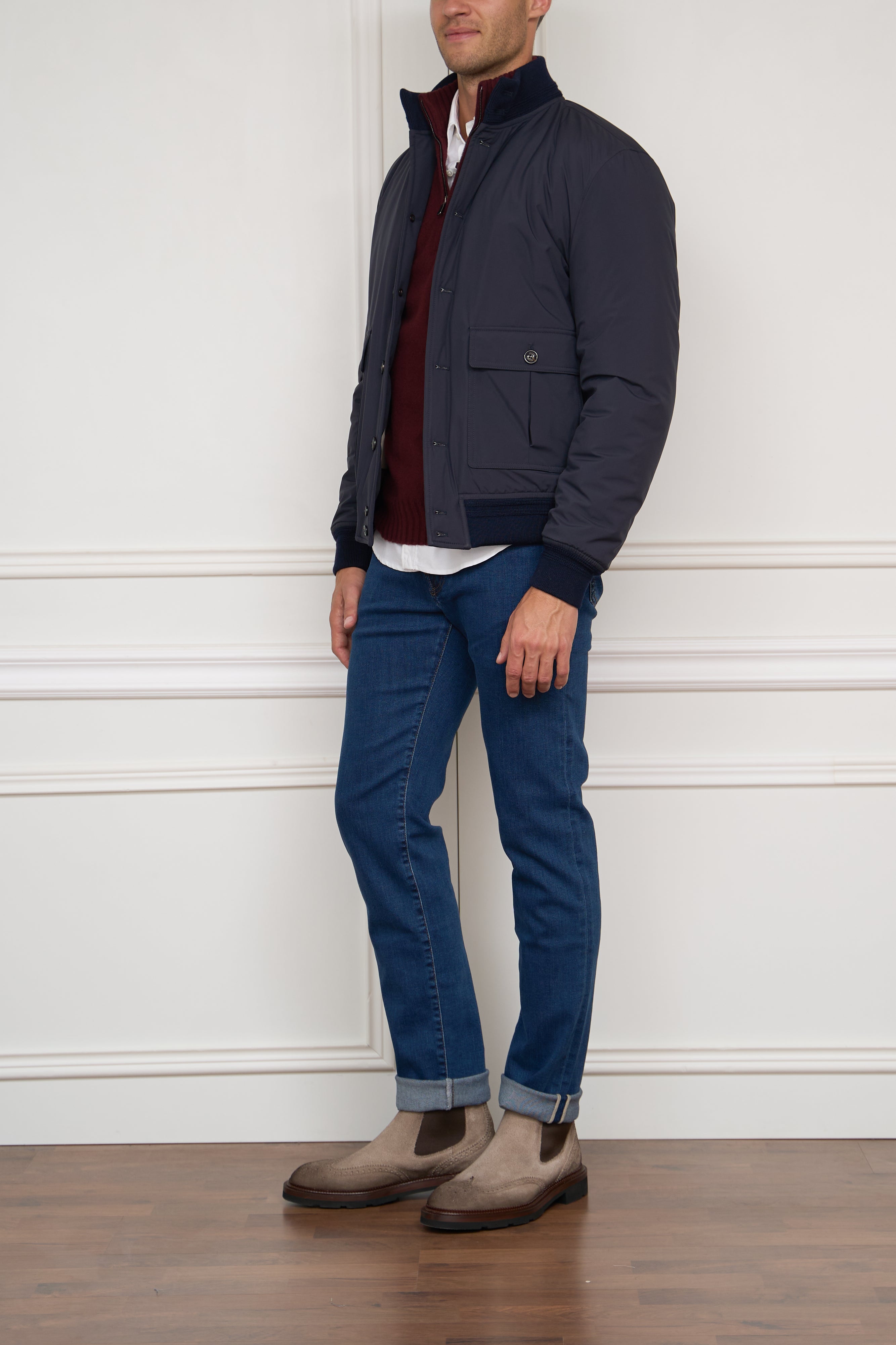 Gefütterter Blouson in blau