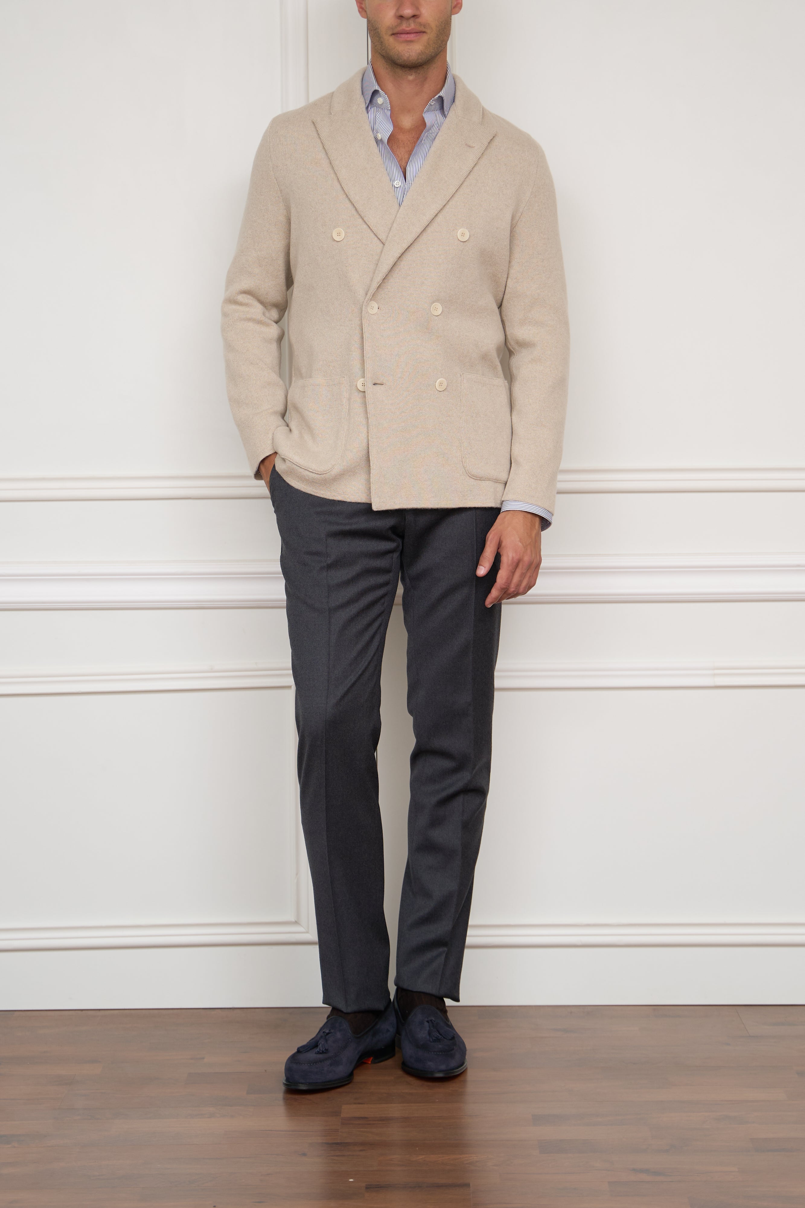 Strick-Kaschmir-2-Reiher in beige