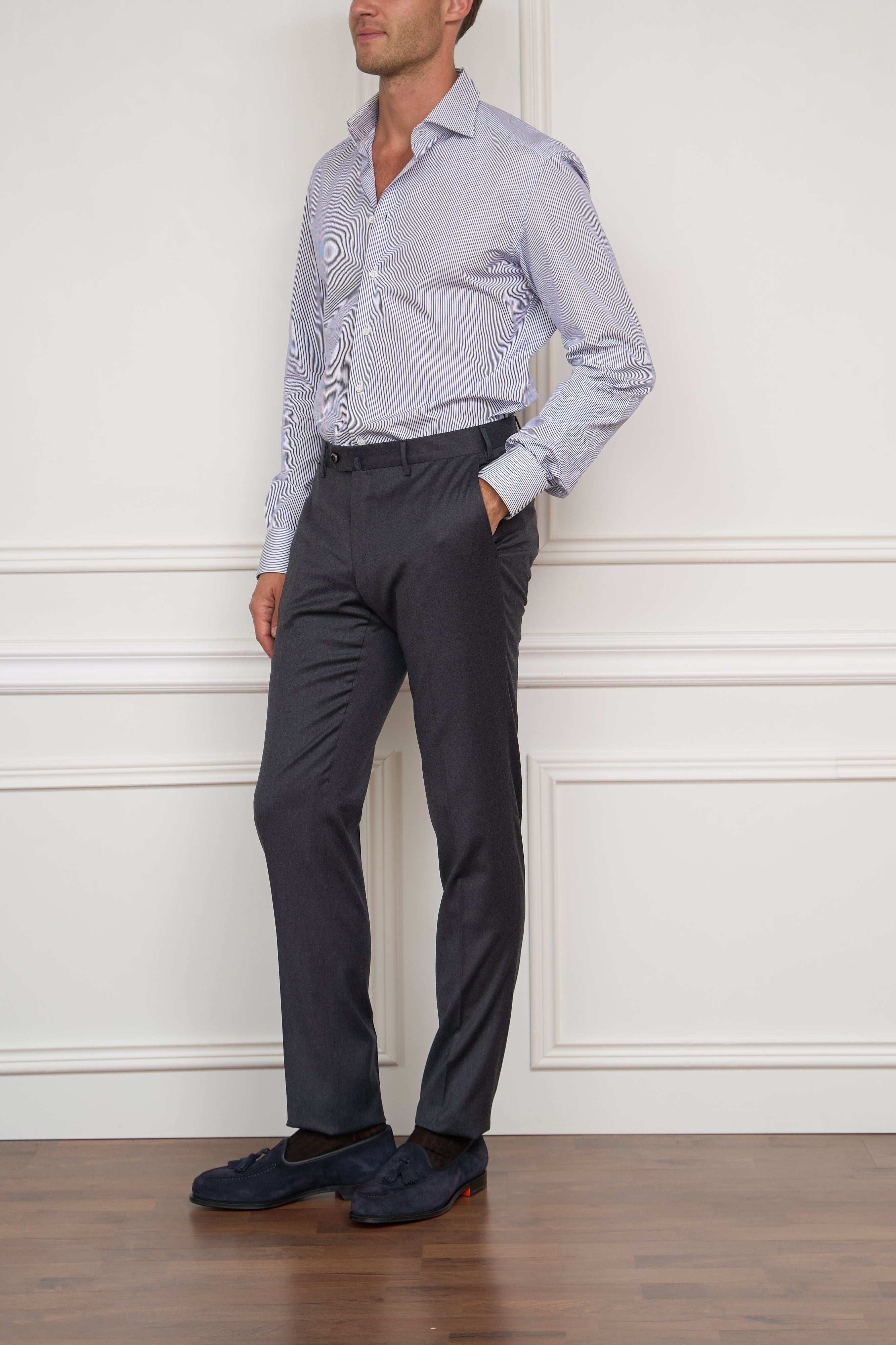 Flanellhose in anthrazit