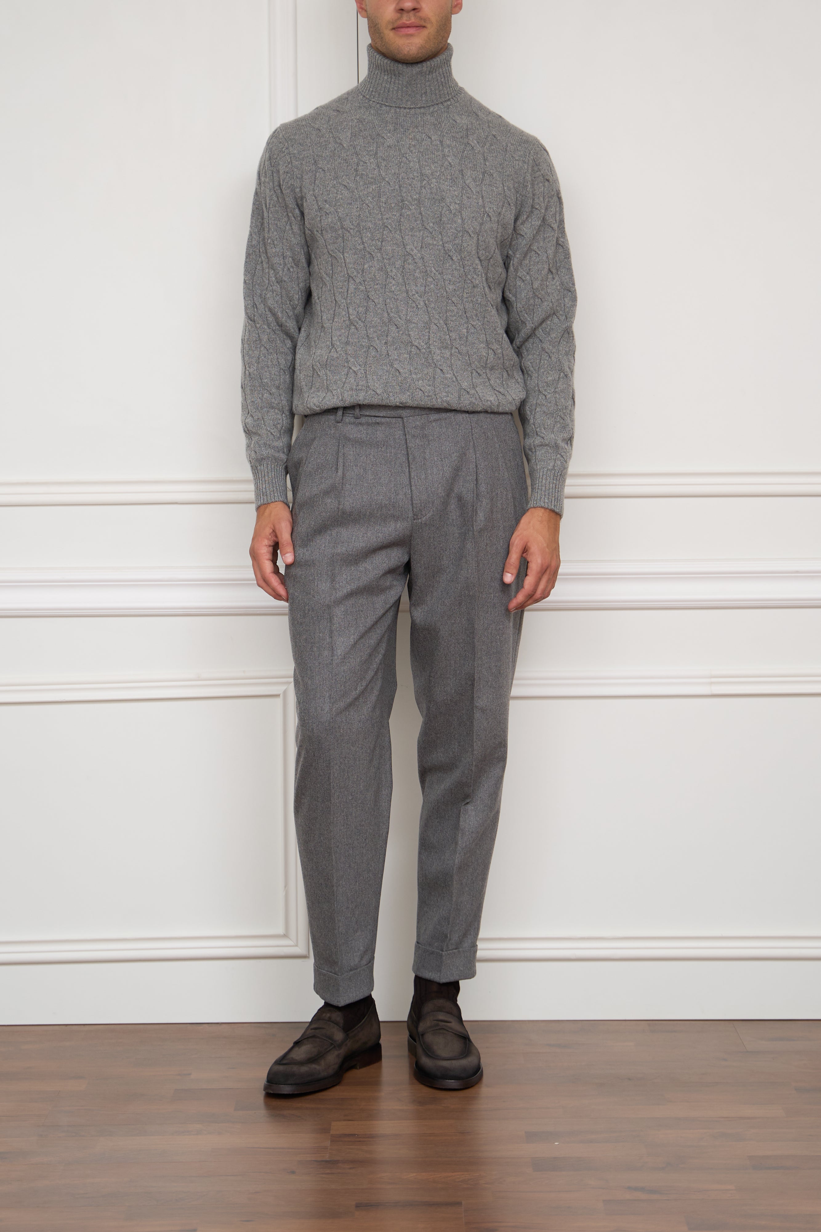 Flannel pants in grey