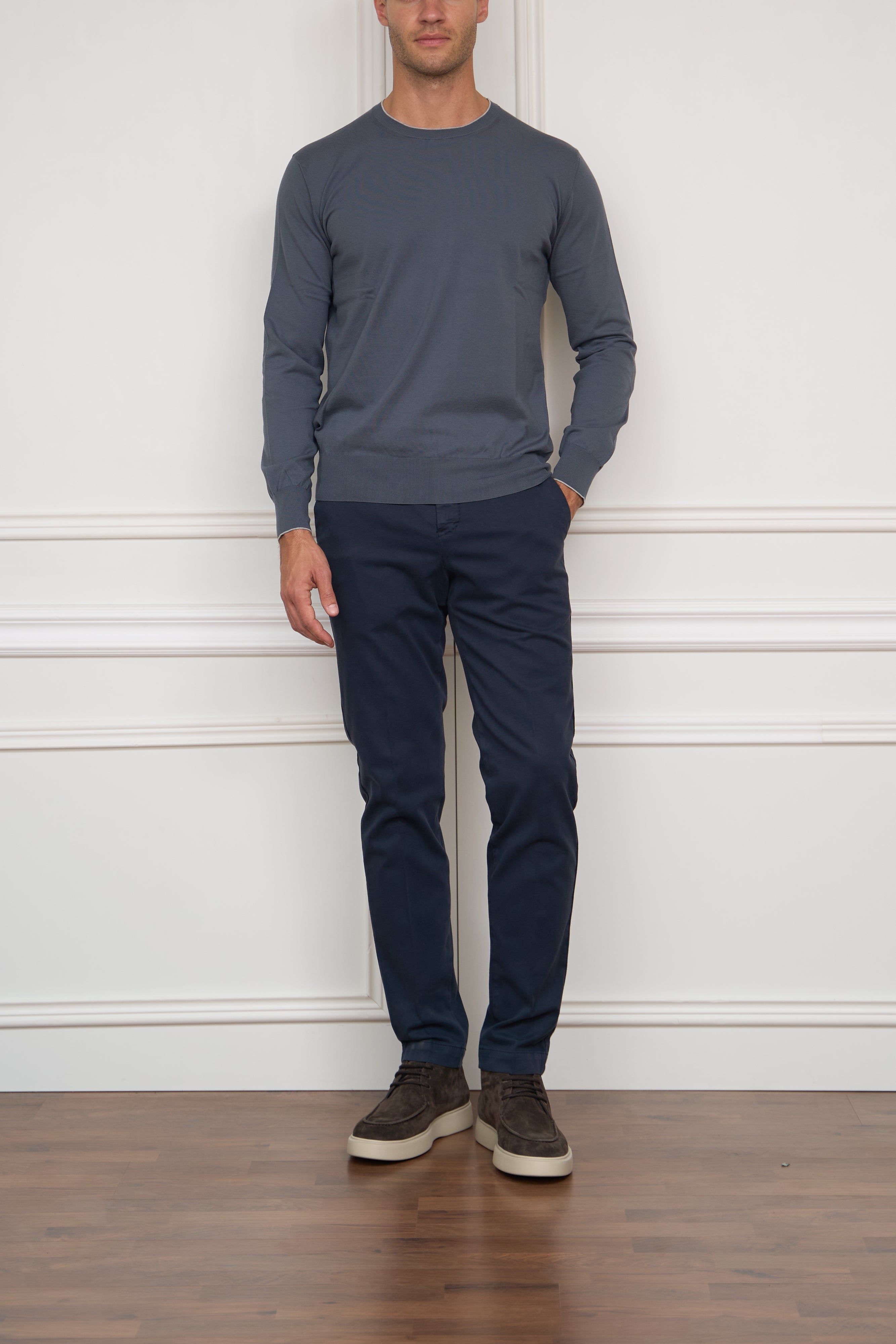Baumwoll-Pullover in grau