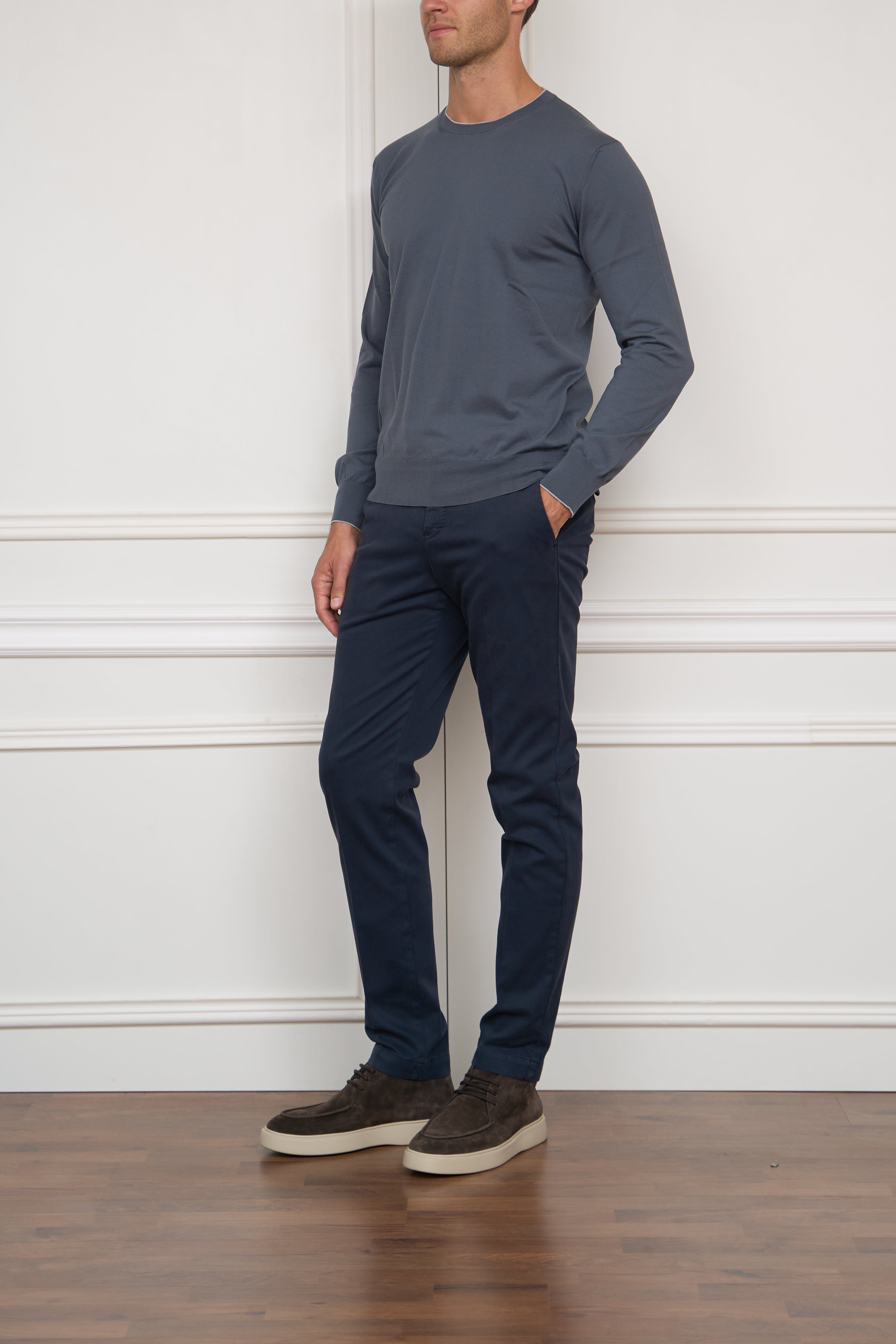 Baumwoll-Pullover in grau