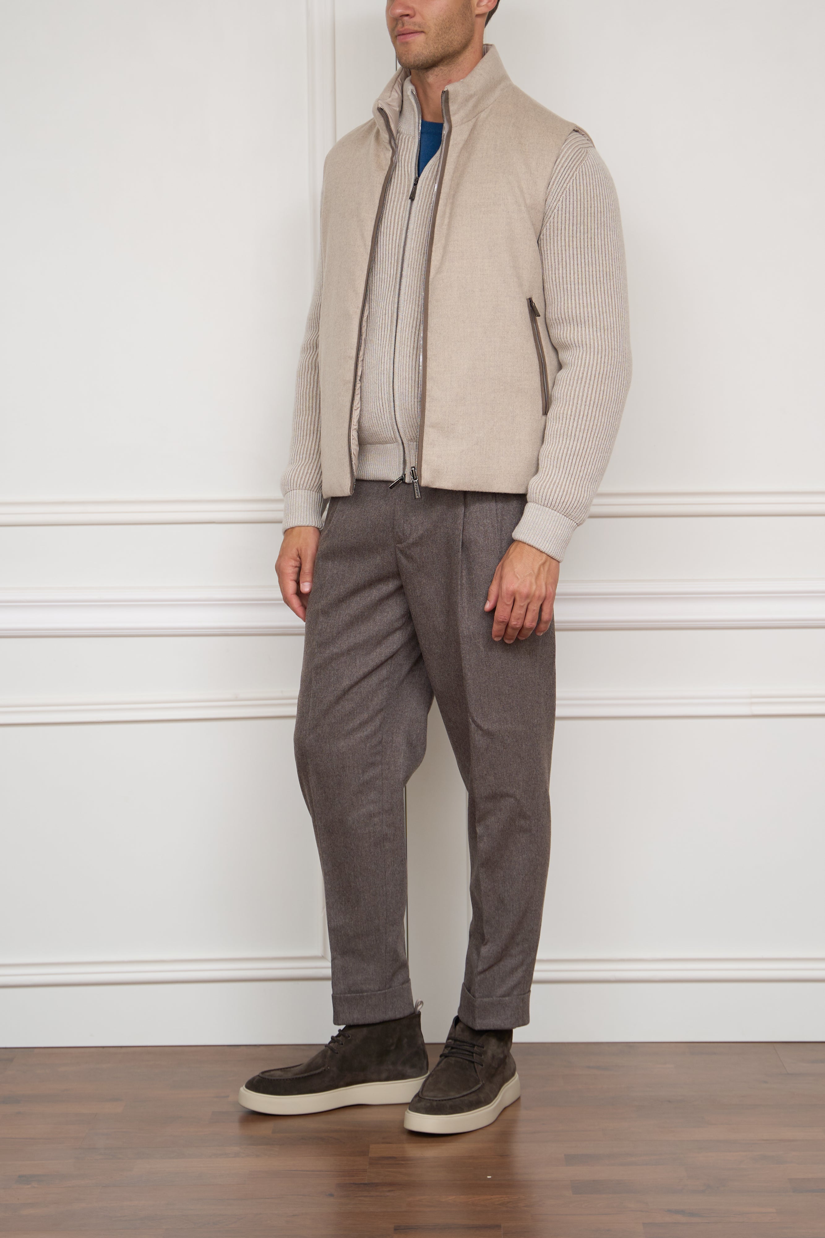 Wendeweste aus Kaschmir in beige