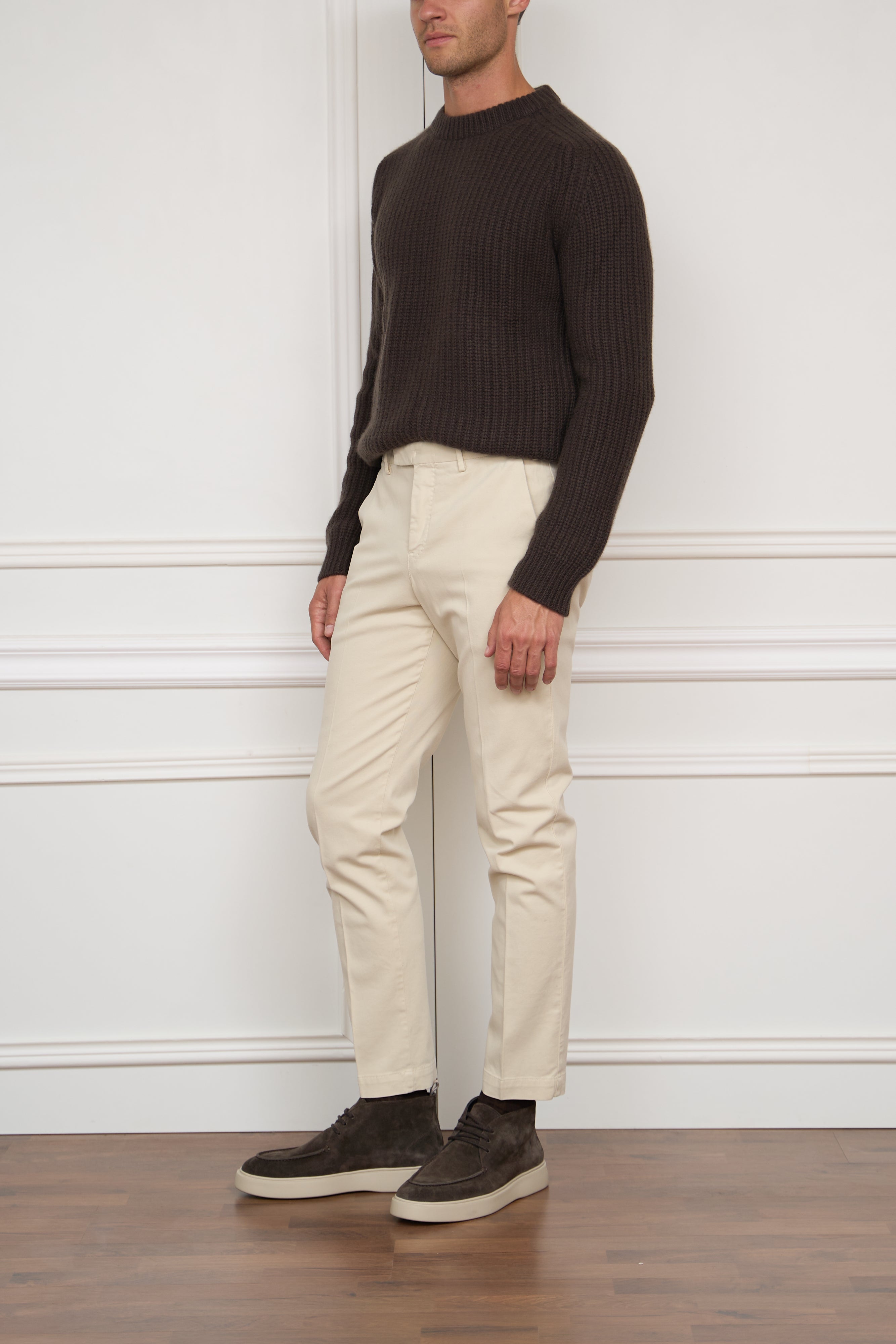 Baumwoll-Kaschmirhose in beige