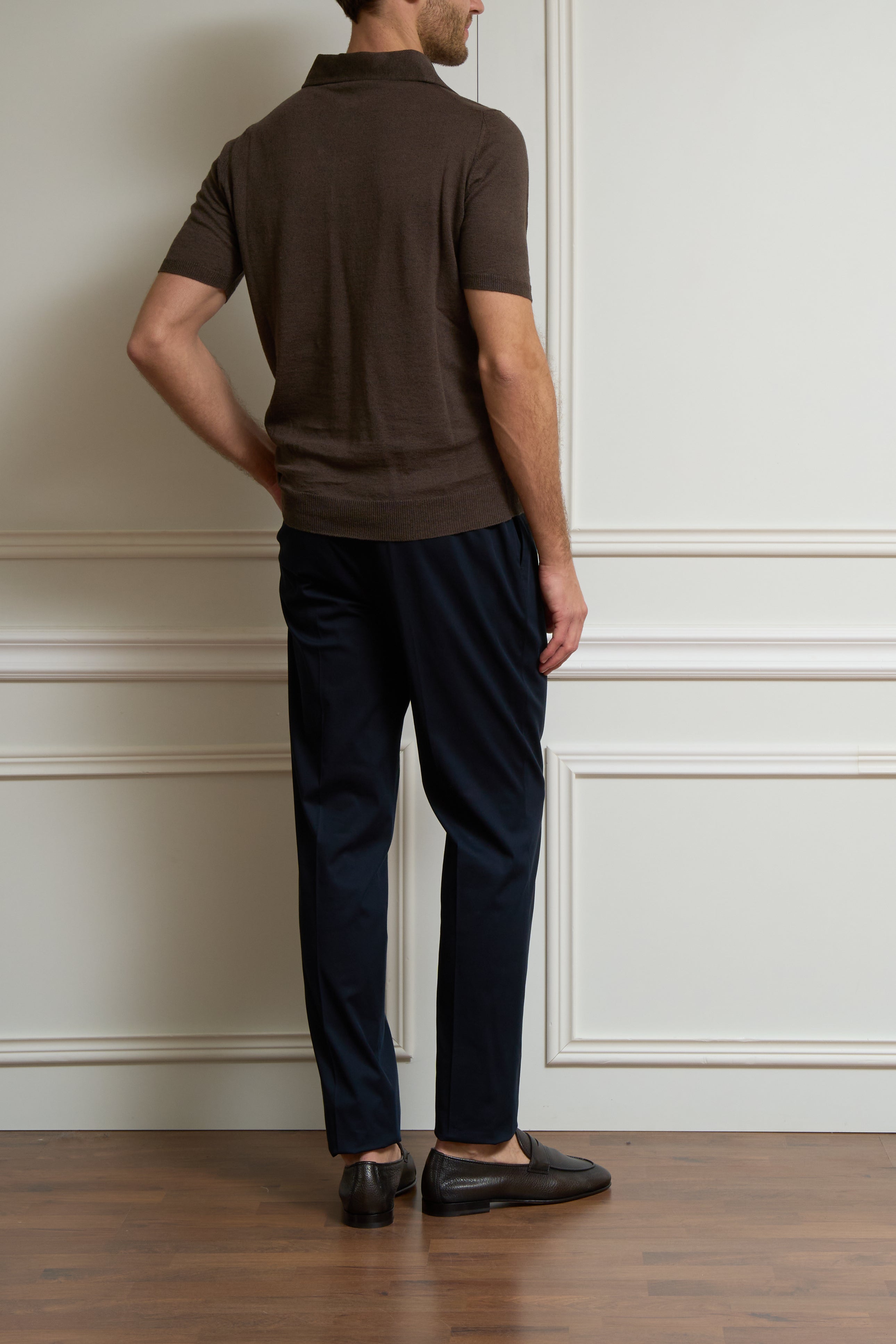 Leinen Polo in braun