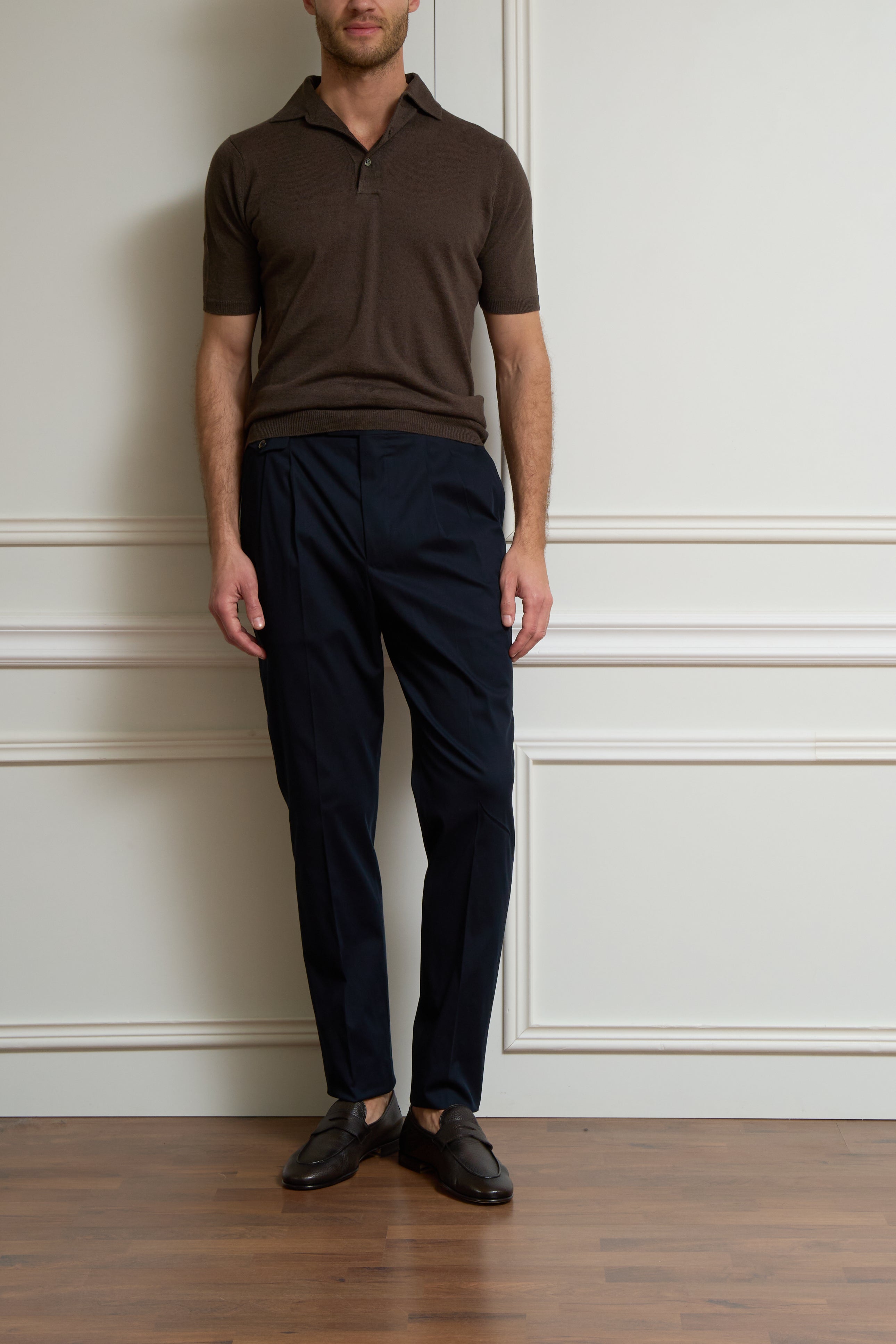 Bundfaltenhose in navy