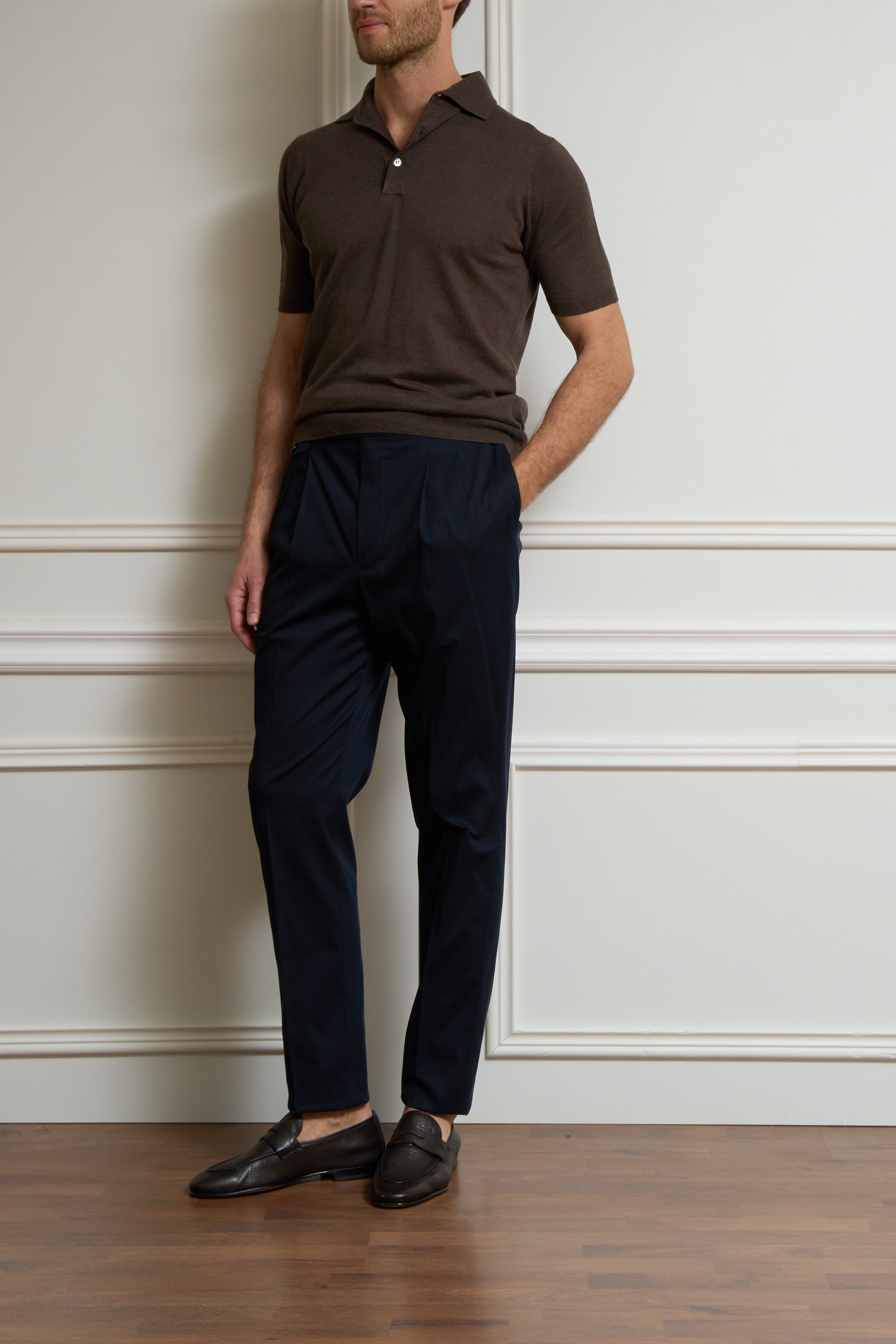 Bundfaltenhose in navy