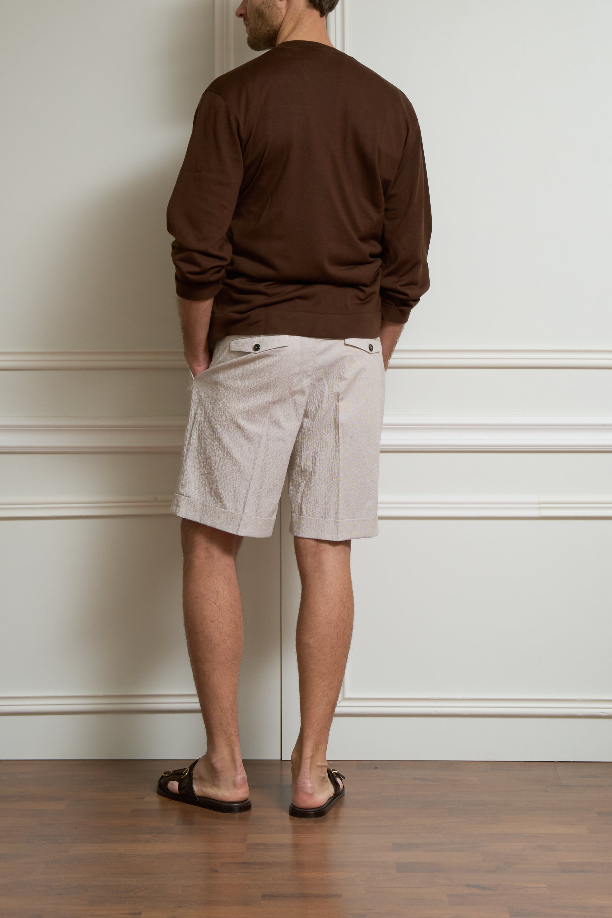 Seersucker Bermuda in creme