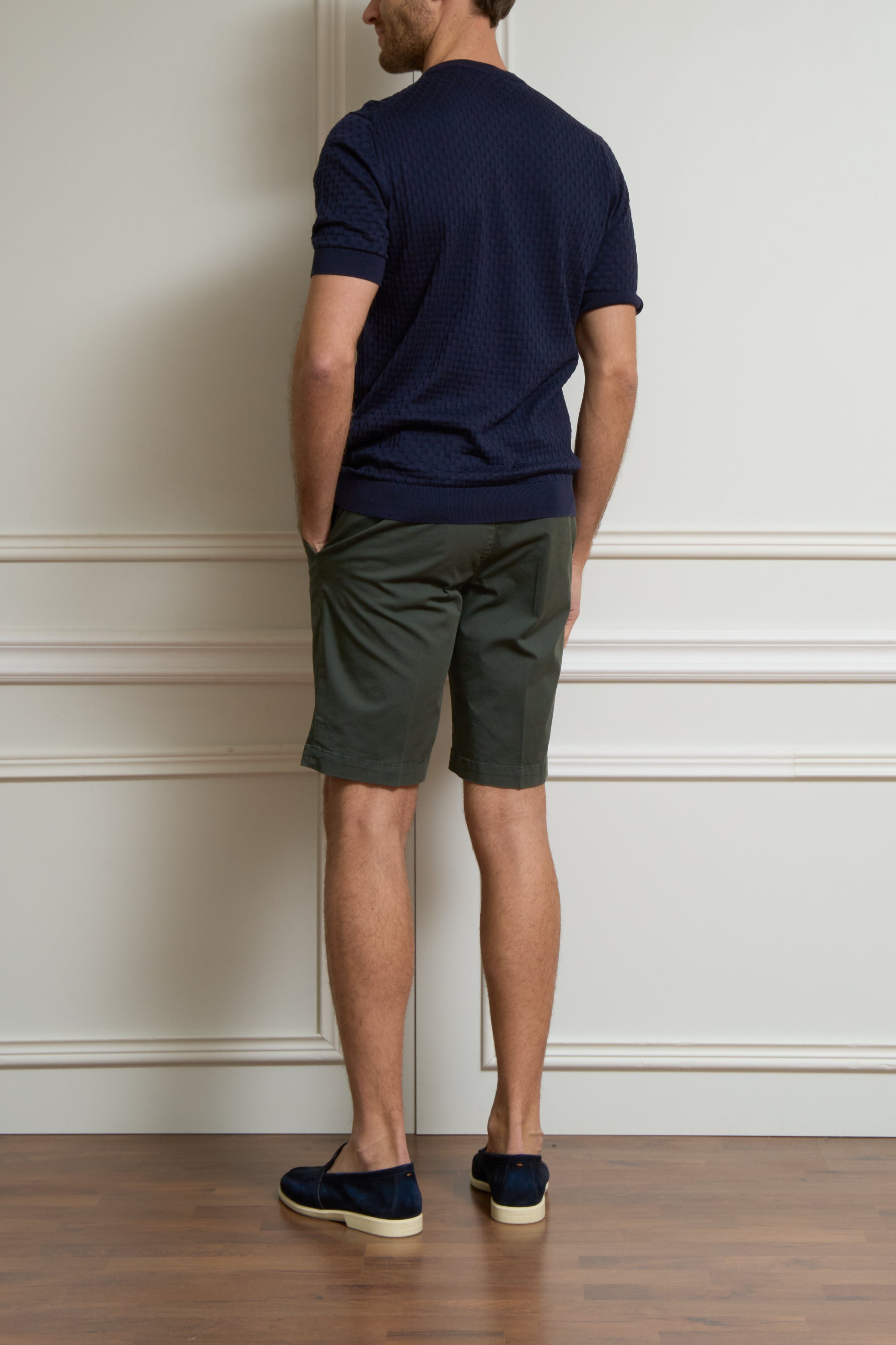 T-Shirt mit Struktur in navy