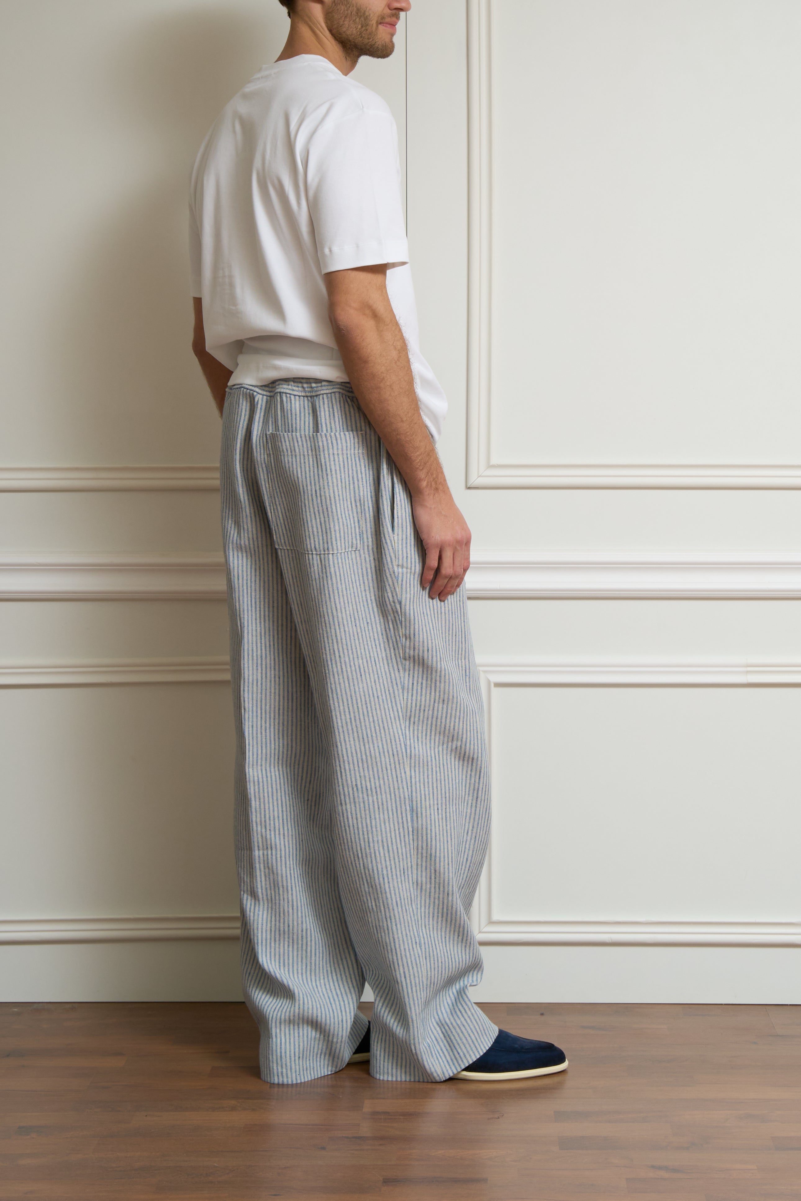 Gestreifte Hose aus Leinen