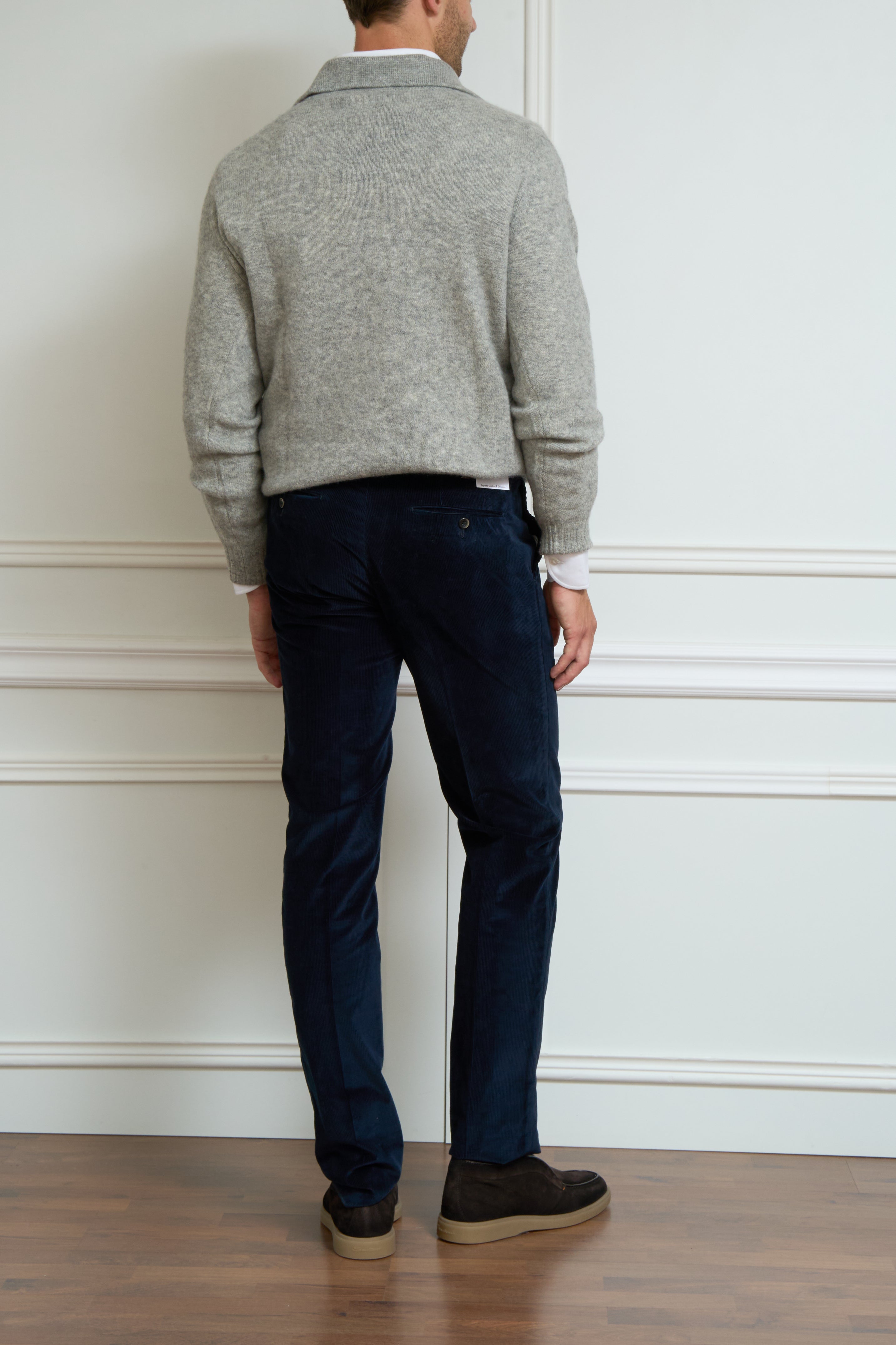 Corduroy trousers in navy