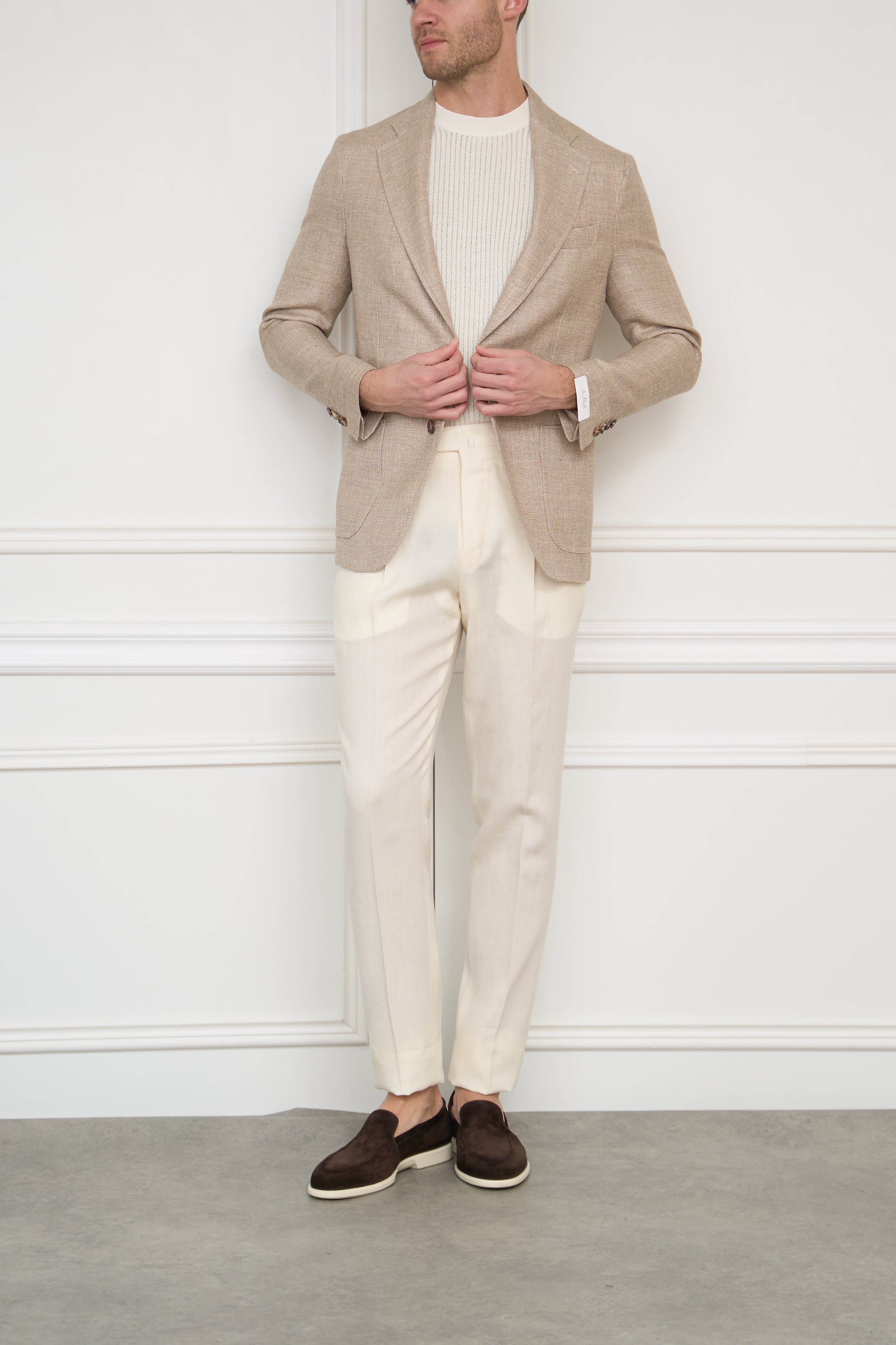Leinenwoll-Sakko in beige