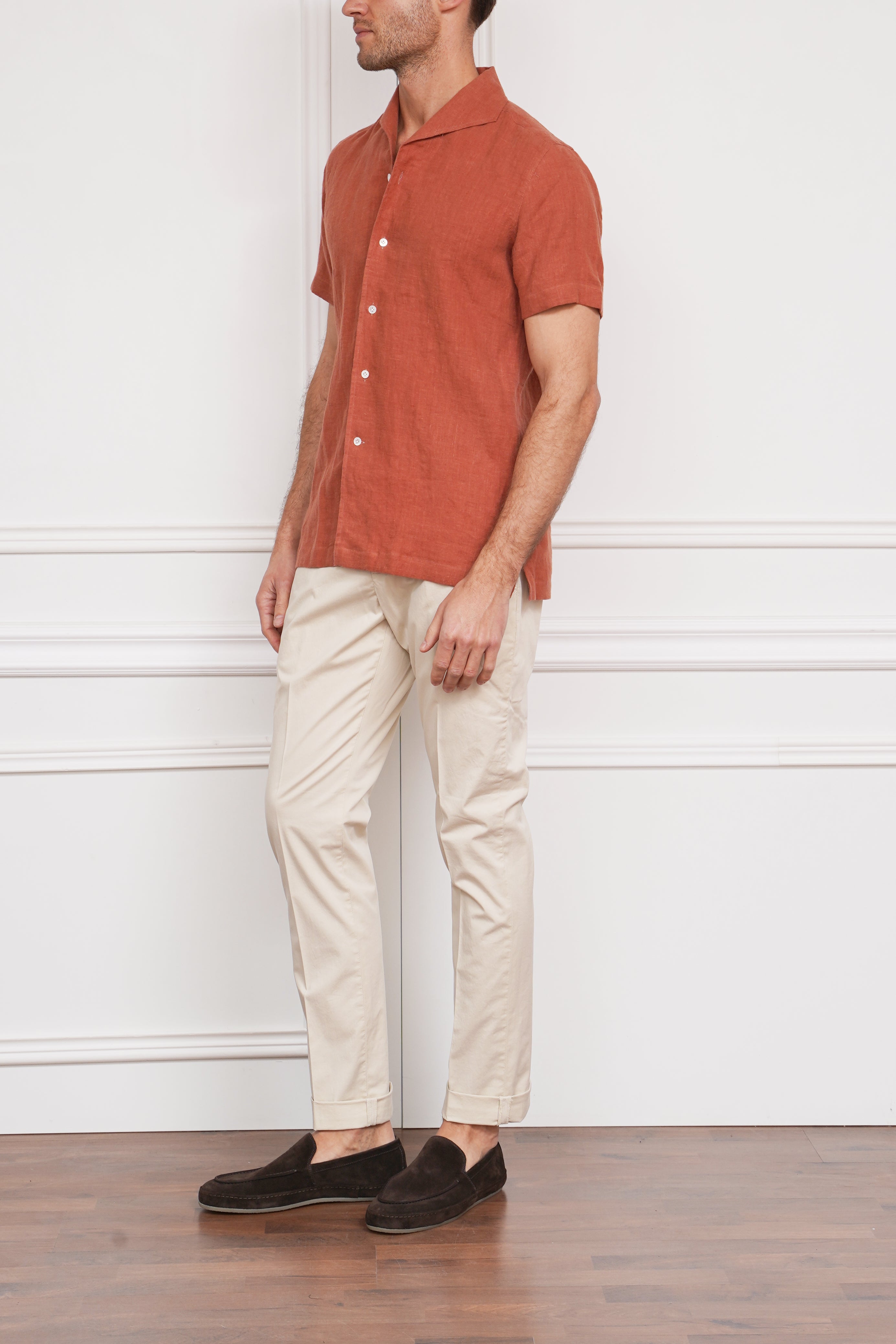 Kurzarm-Hemd in terracotta