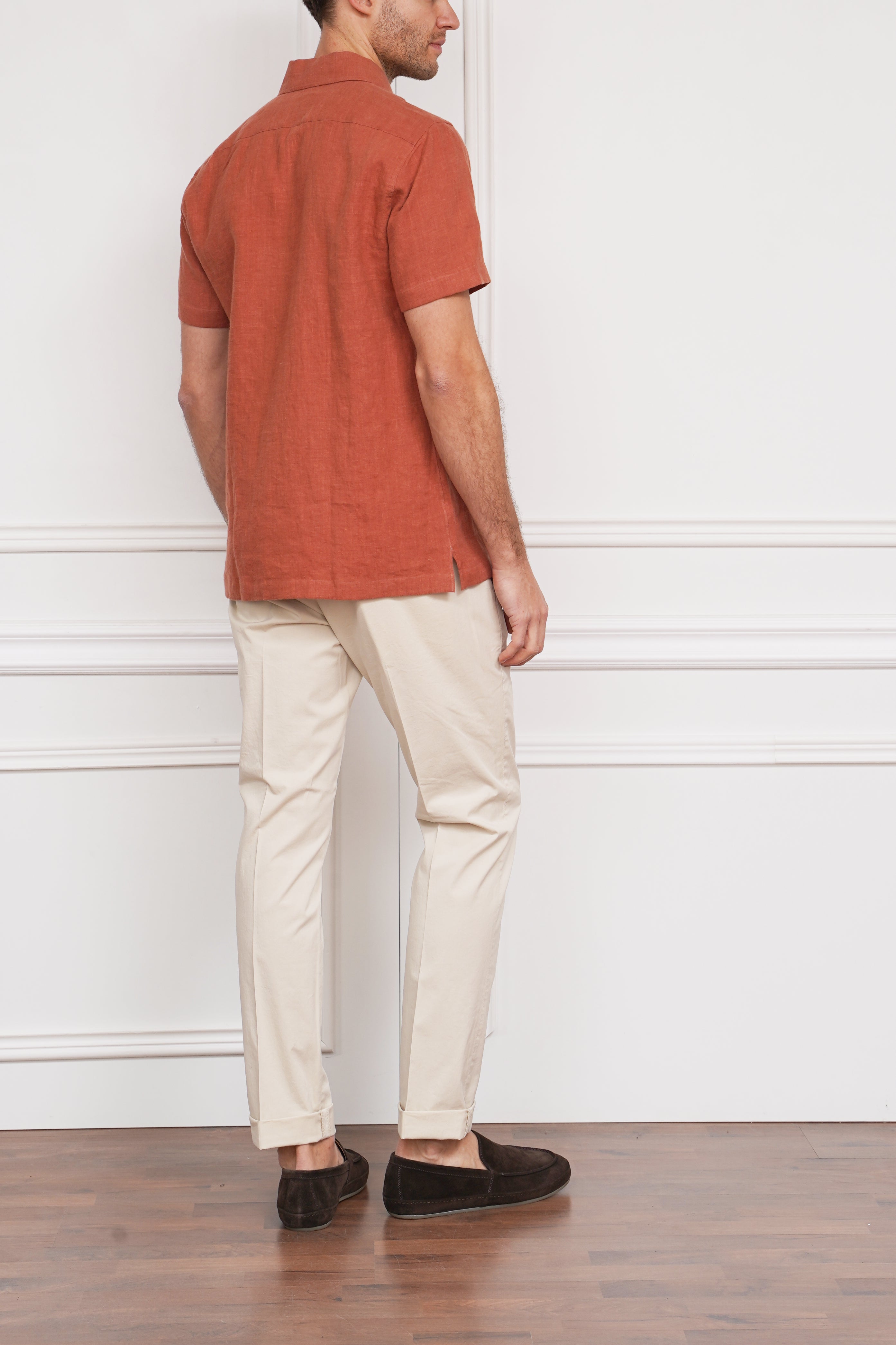 Kurzarm-Hemd in terracotta