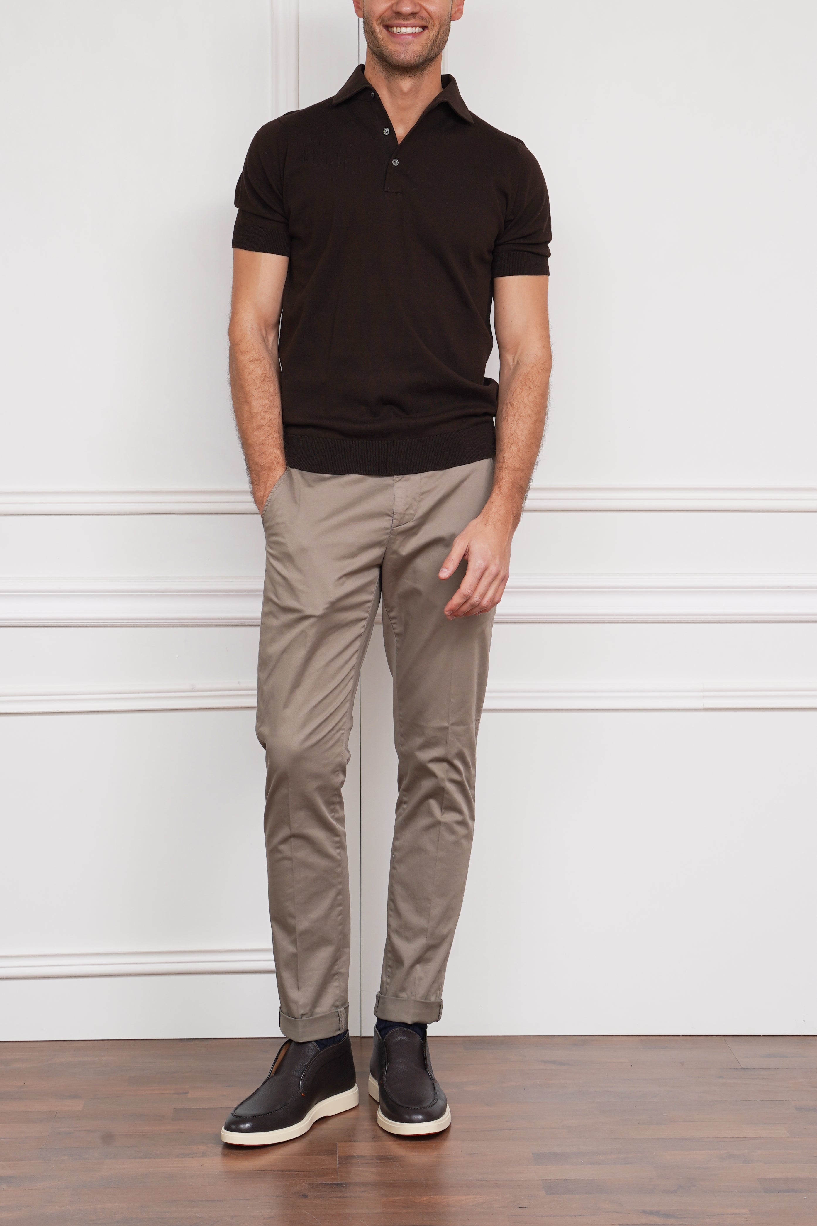 Poloshirt in dunkelbraun