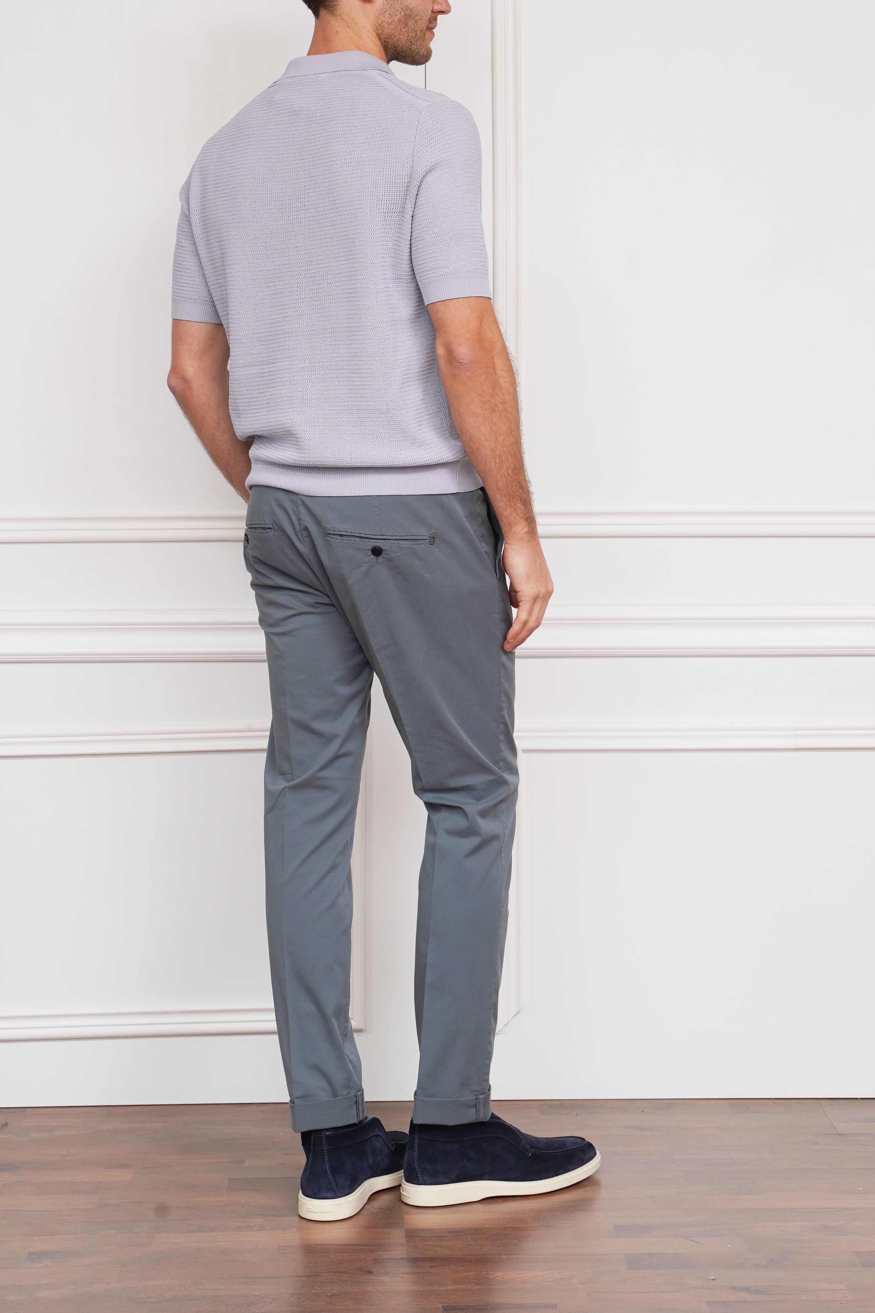 Gestricktes Poloshirt in flieder