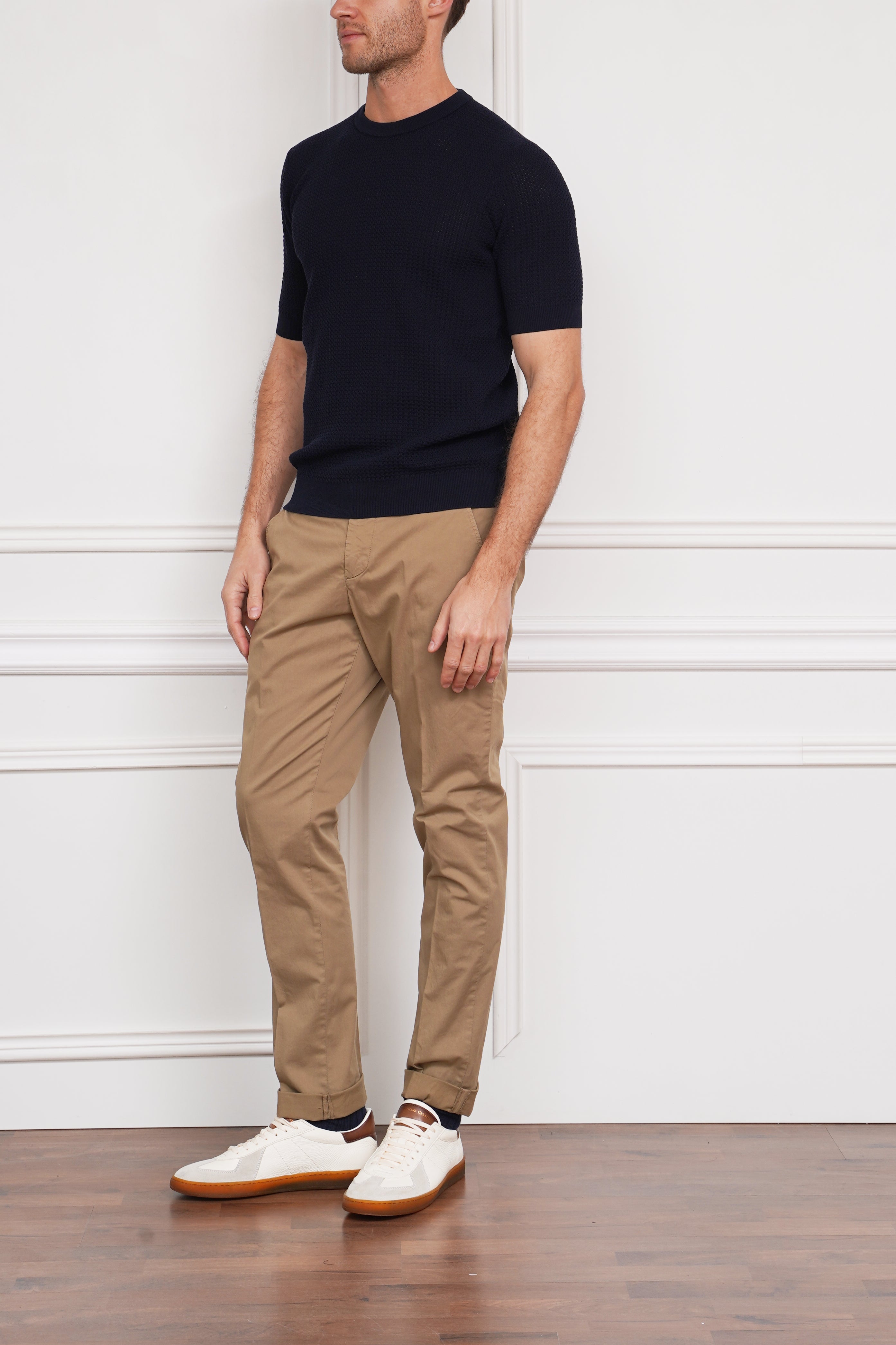 Gestricktes T-Shirt in marine