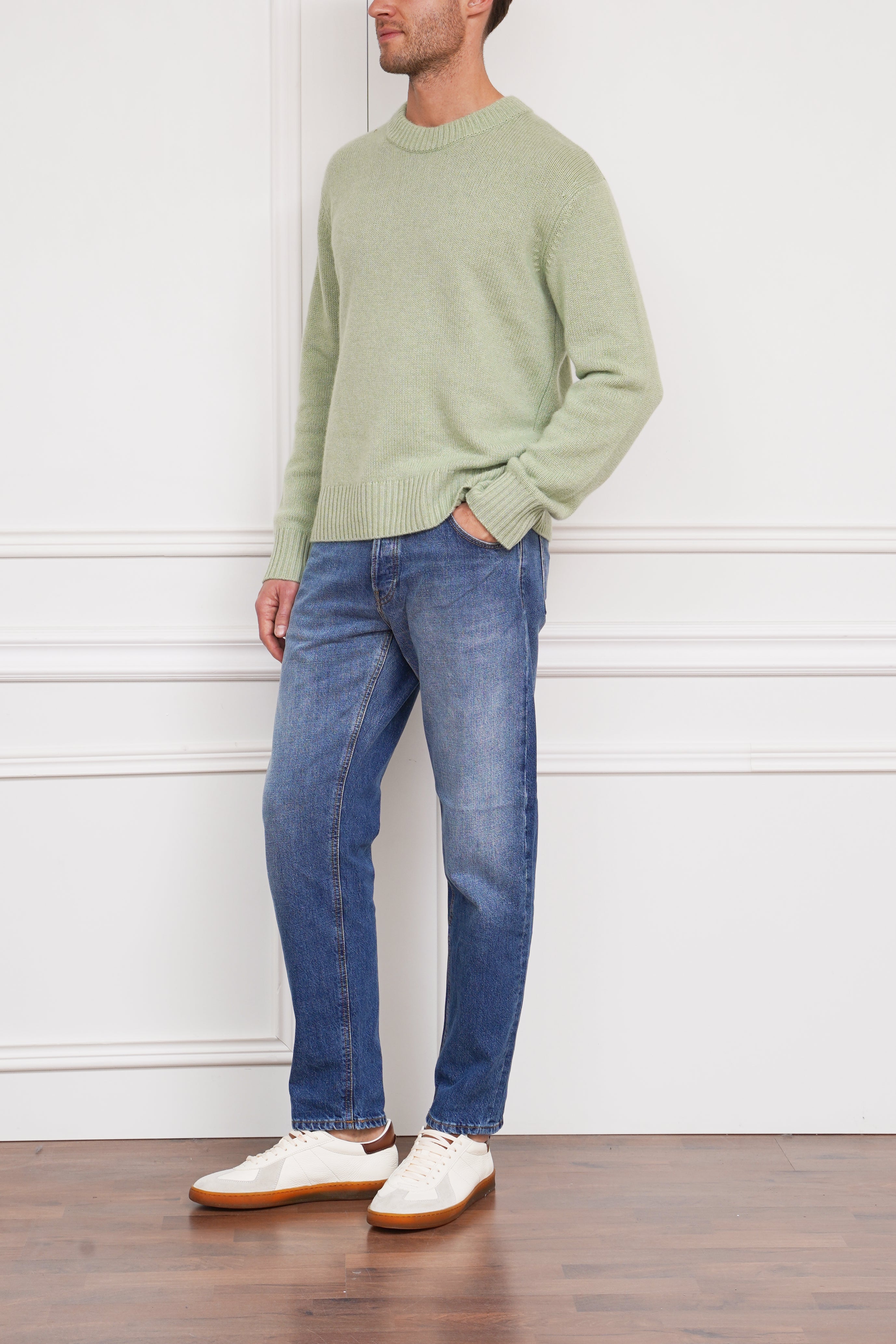 Grober Pullover in grün